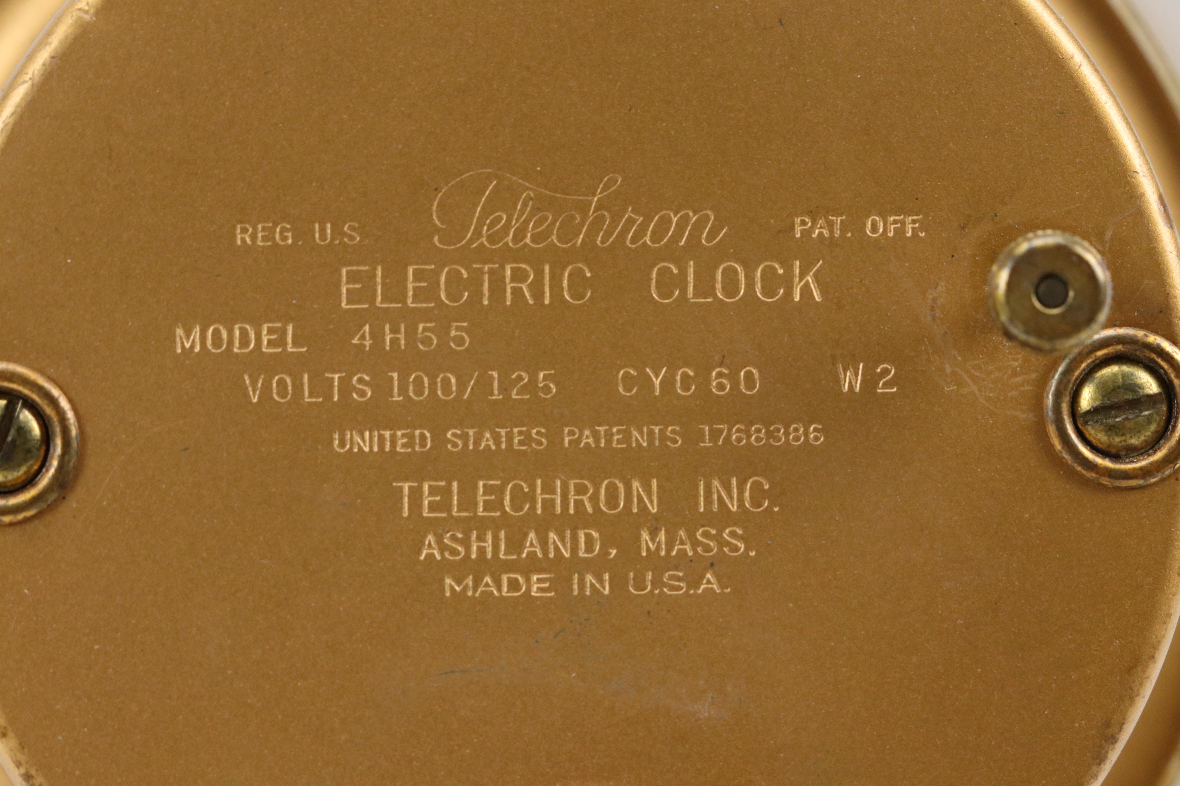 Telechron Acrylic Electric Desk Clock and Wood Mantel Clock