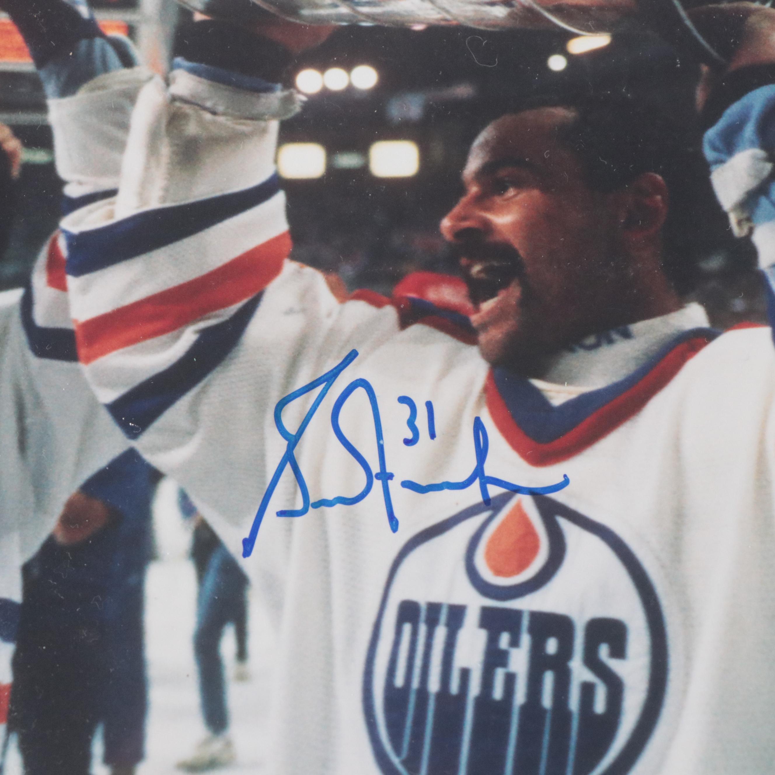 Grant Fuhr Signed "5x SC Champs" Edmonton Oilers Photo with More