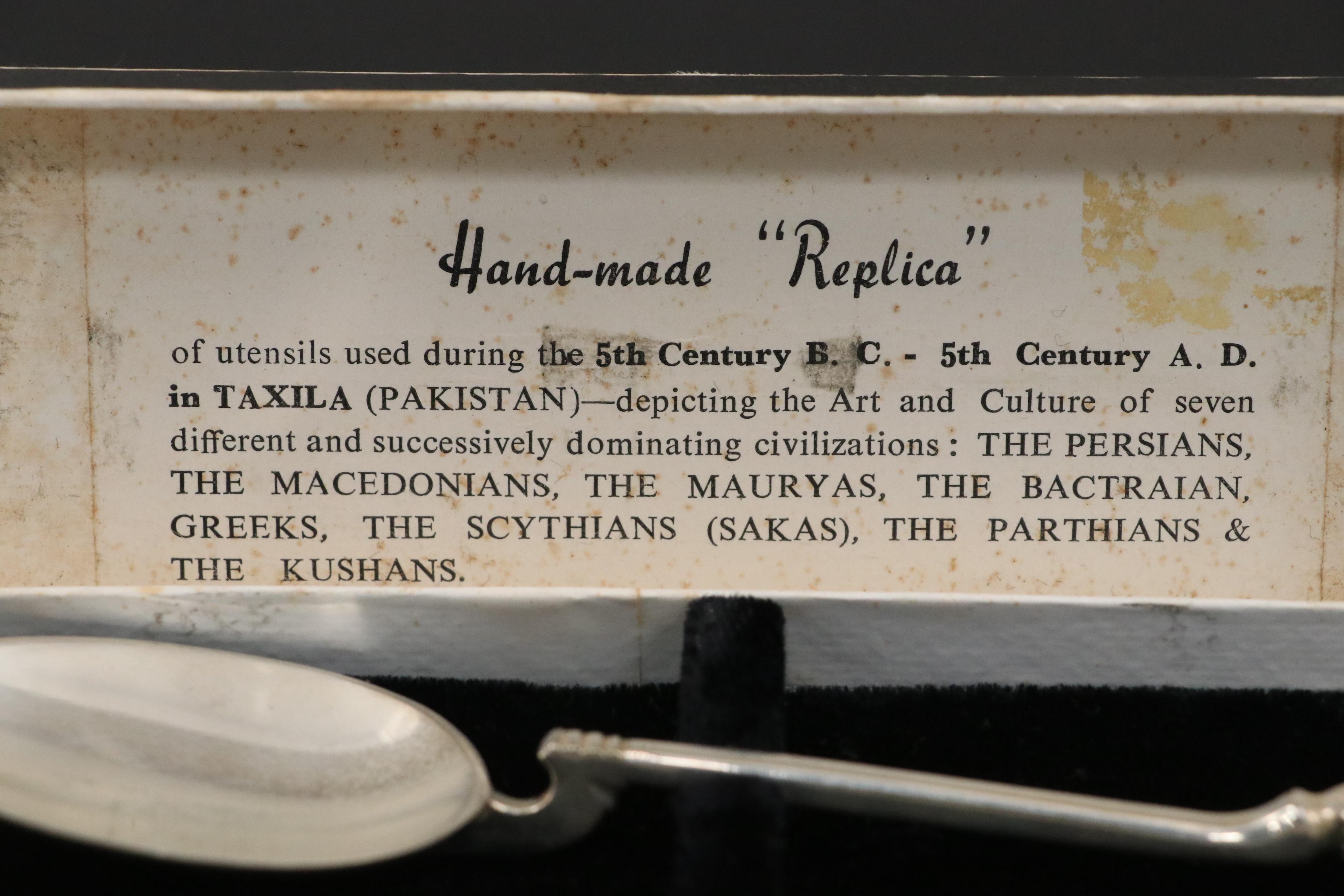 Vivian Burns Import Silver Plate Replica Pakistani Spoon and Silver Plate Plates