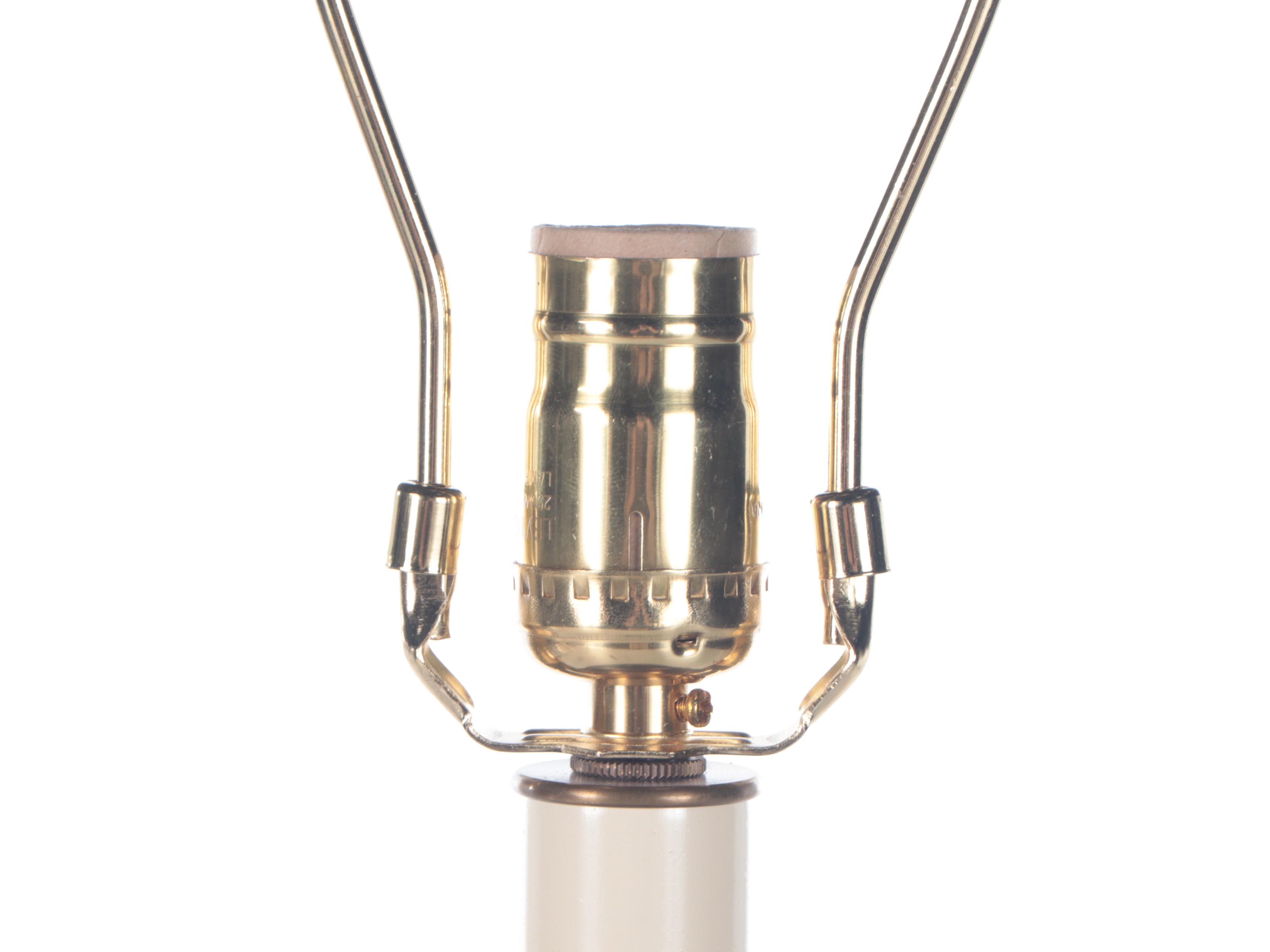 Turned Wood Column Form Table Lamp with Paneled Shade