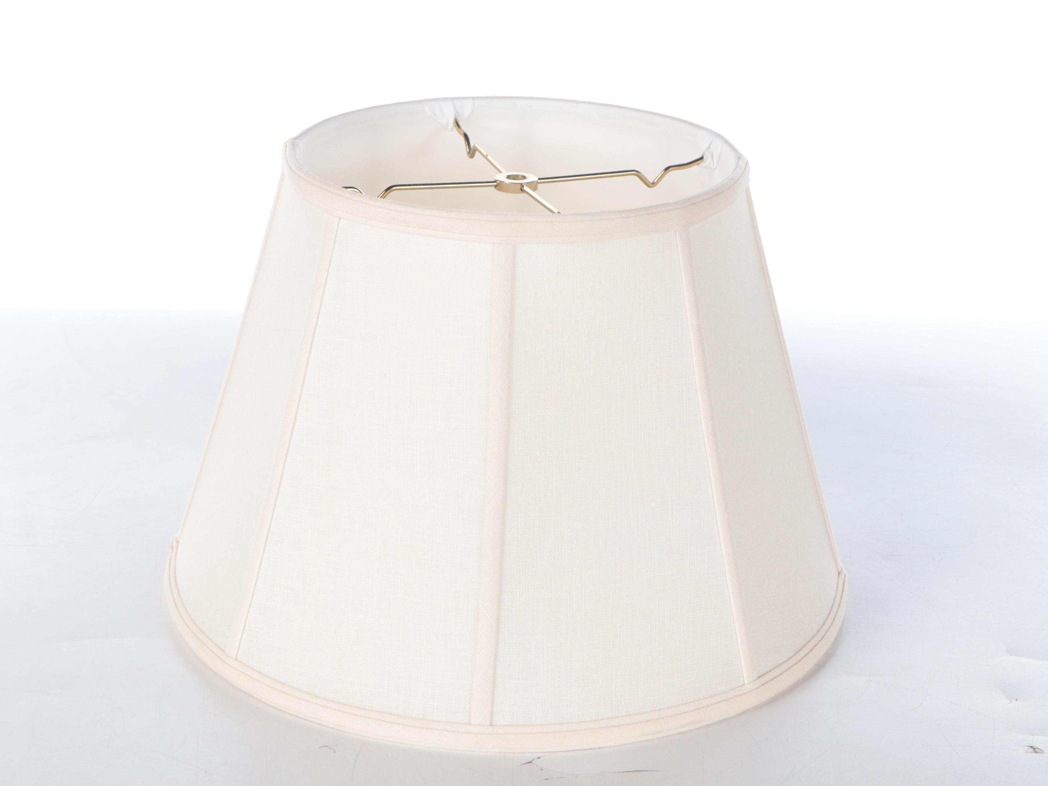 Turned Wood Column Form Table Lamp with Paneled Shade