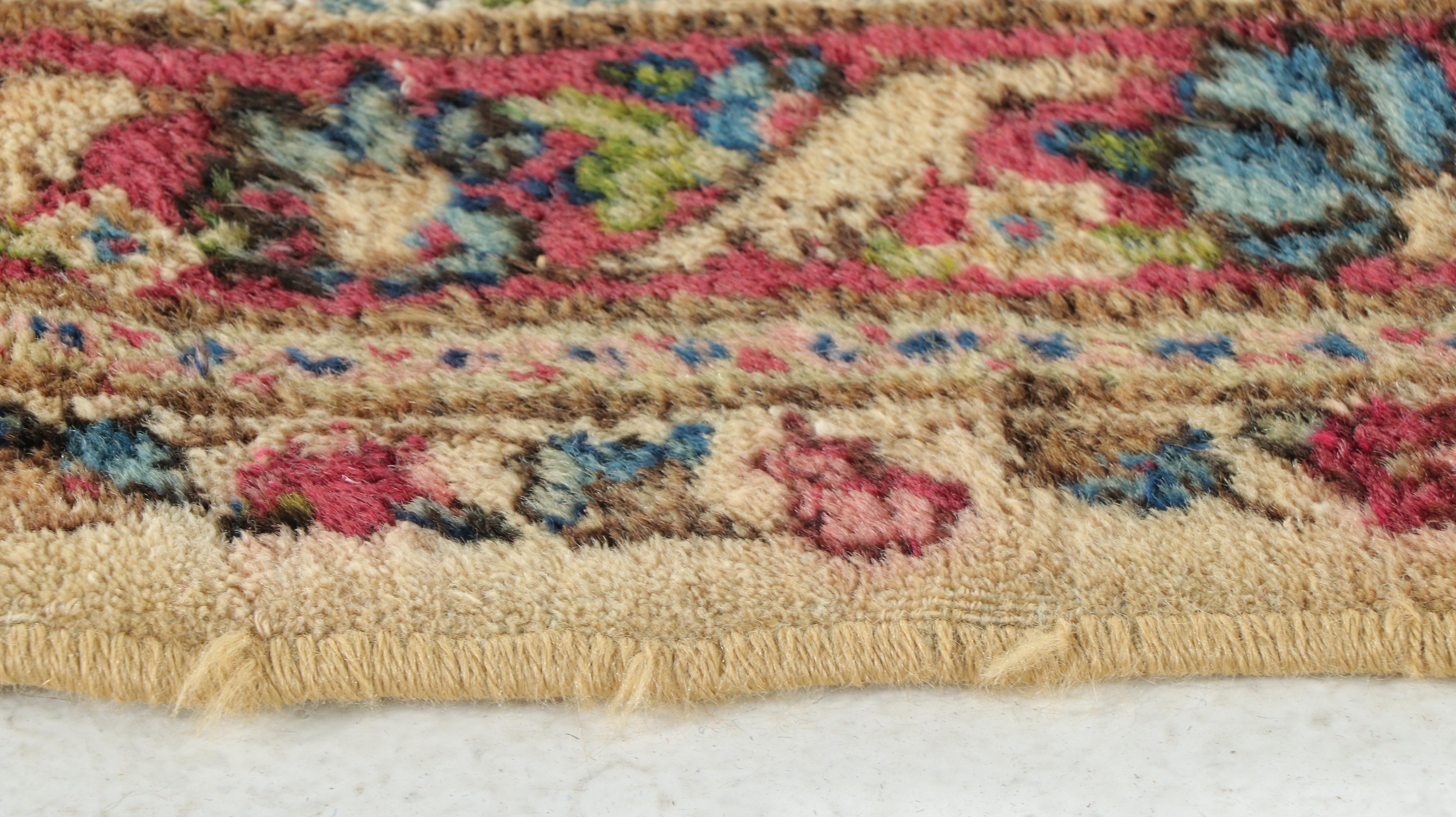 10'11 x 13'6 Hand-Knotted Persian Kashan Room-Sized Rug, Semi-Antique