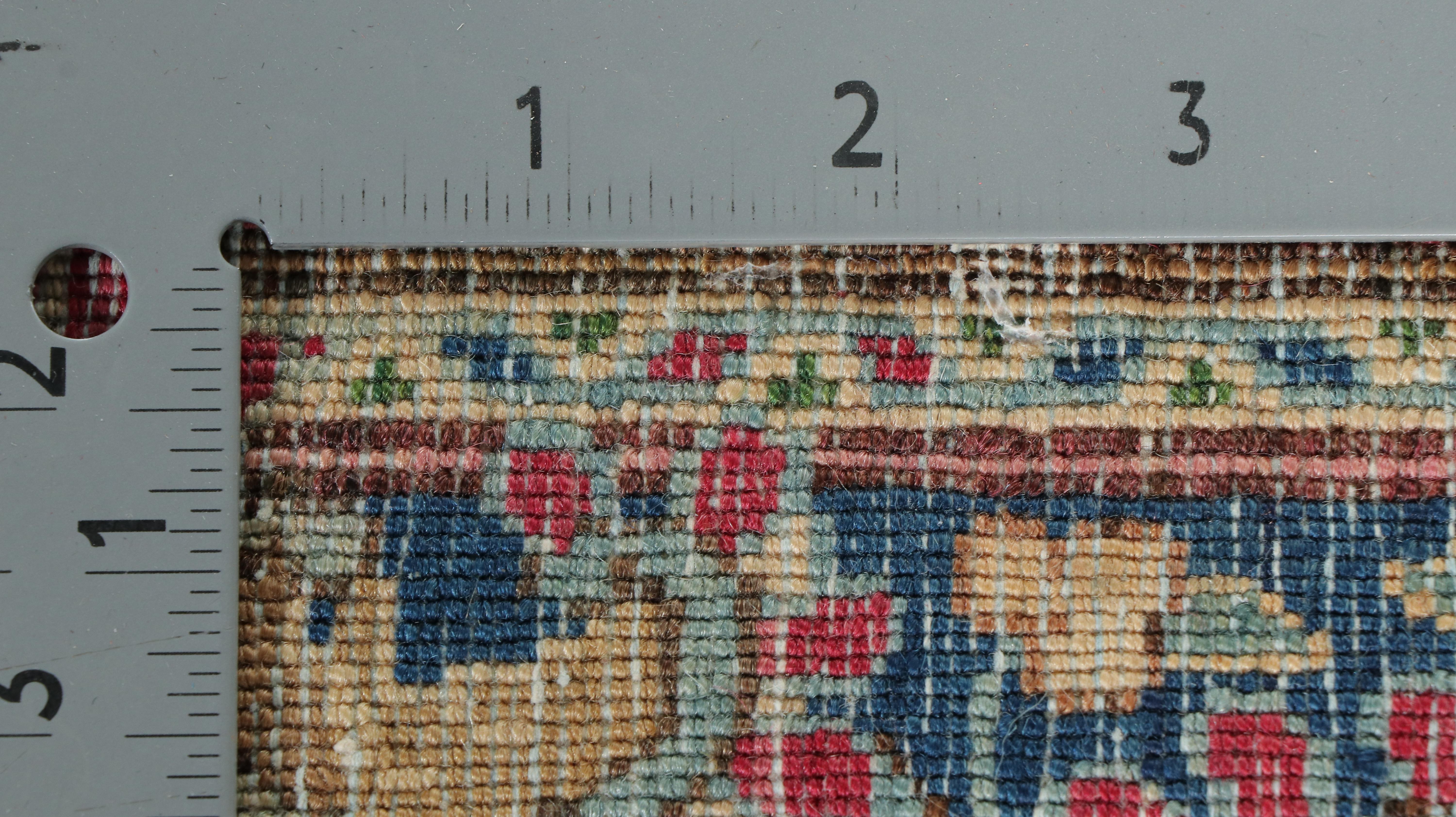 10'11 x 13'6 Hand-Knotted Persian Kashan Room-Sized Rug, Semi-Antique