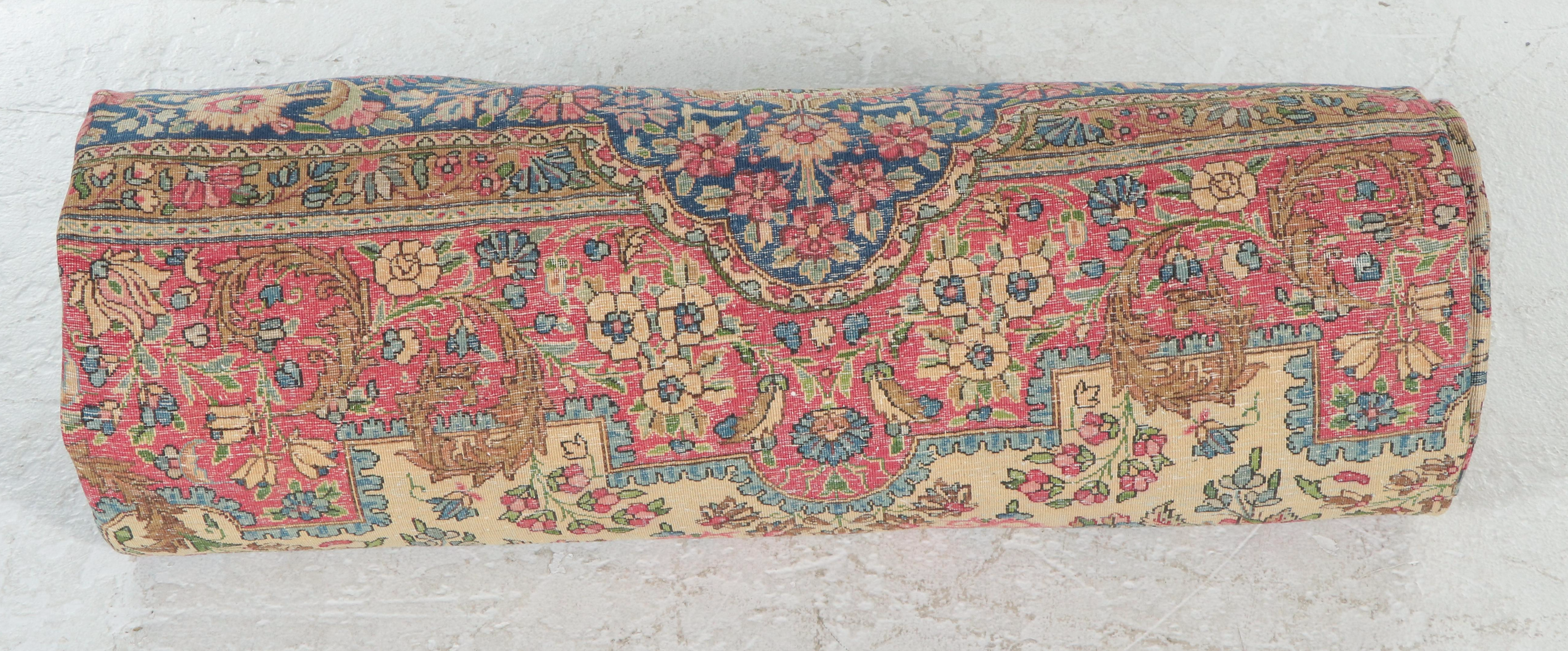 10'11 x 13'6 Hand-Knotted Persian Kashan Room-Sized Rug, Semi-Antique