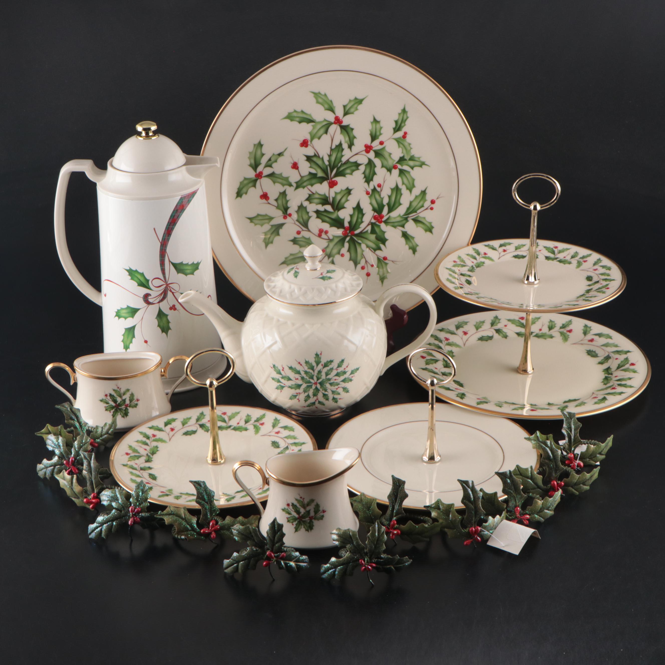 Lenox "Holiday Nouveau" Thermal Carafe, "Holiday" Porcelain Teapot and More