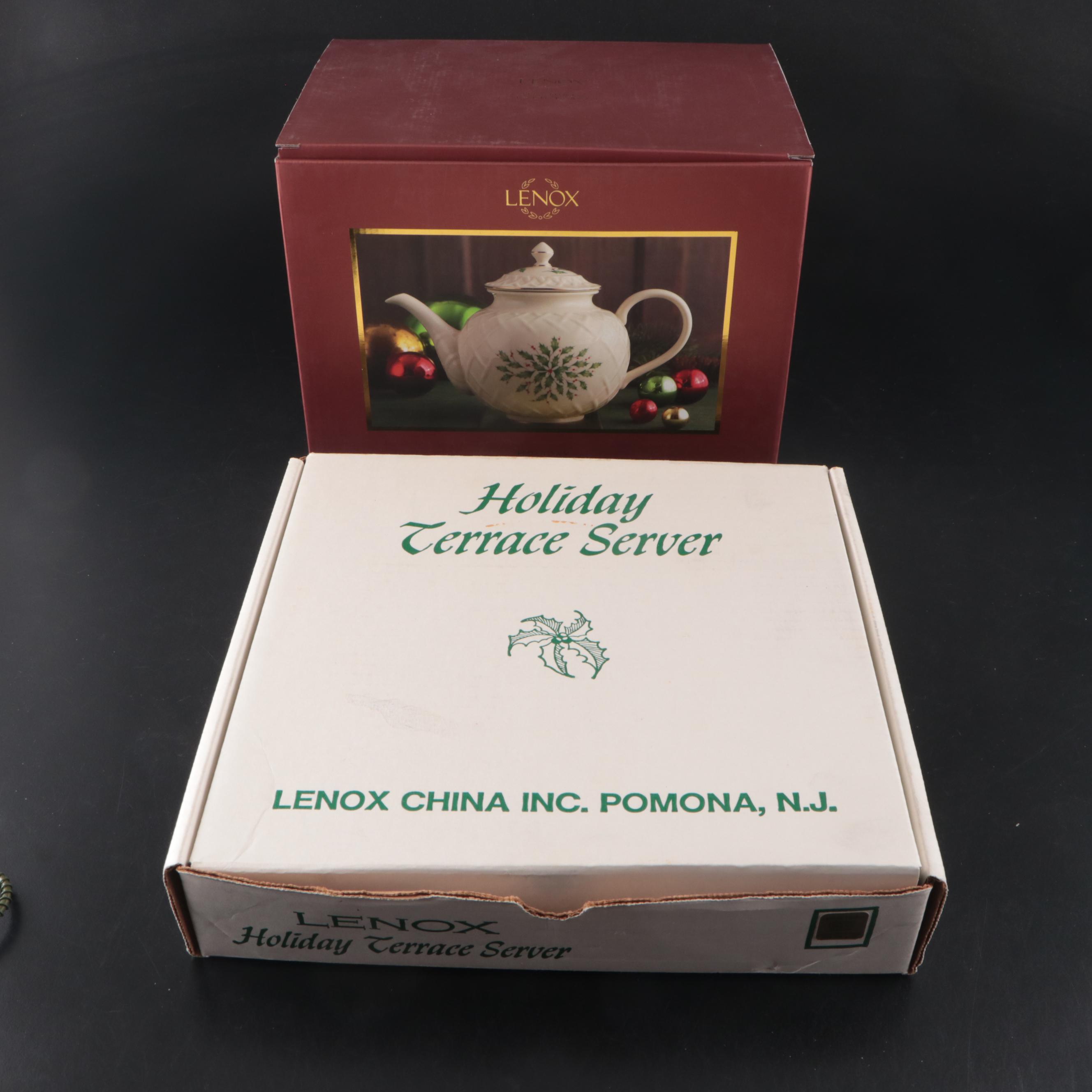 Lenox "Holiday Nouveau" Thermal Carafe, "Holiday" Porcelain Teapot and More