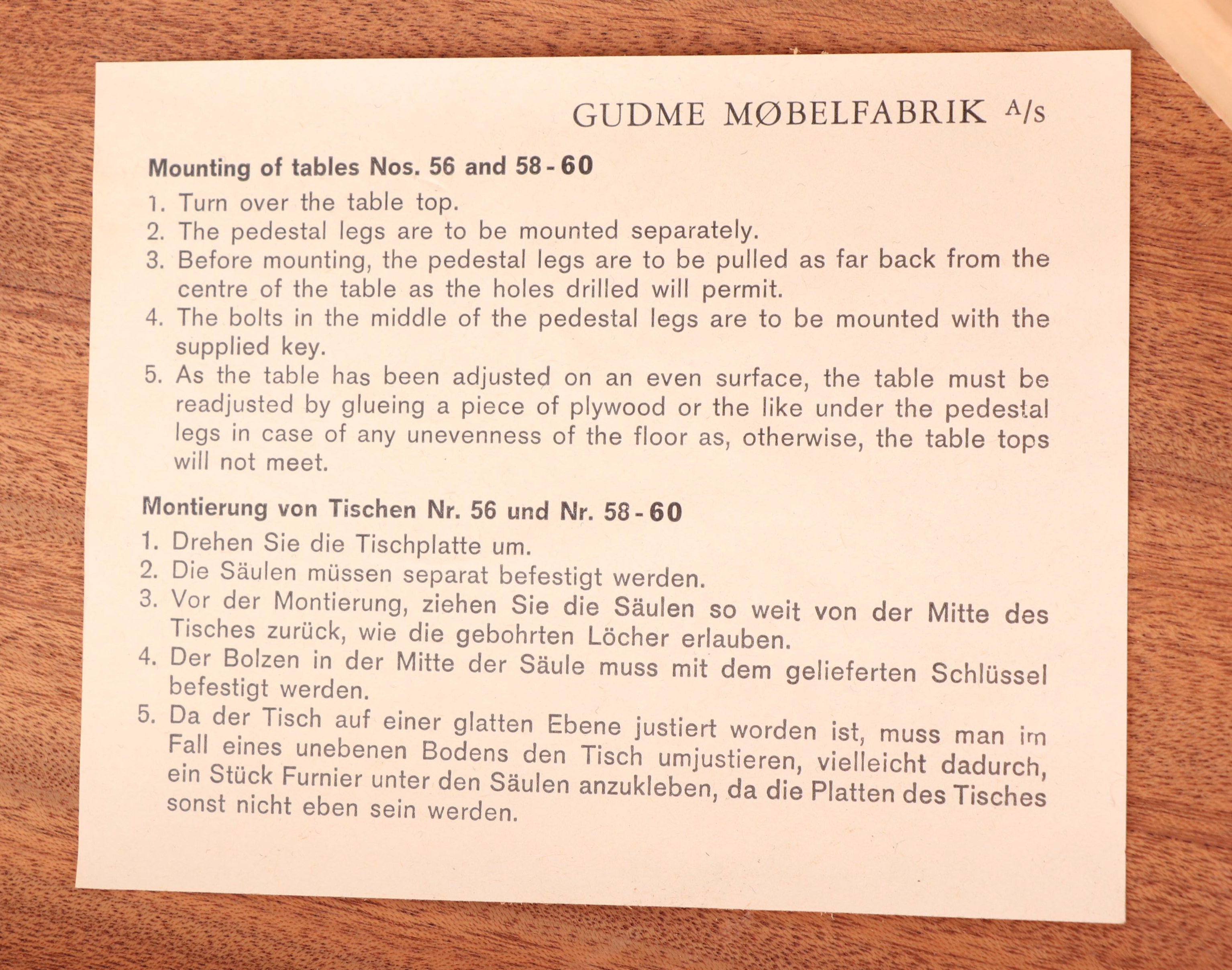 Gudme Møbelfabrik Danish Modern Teak Dining Table and Four Chairs