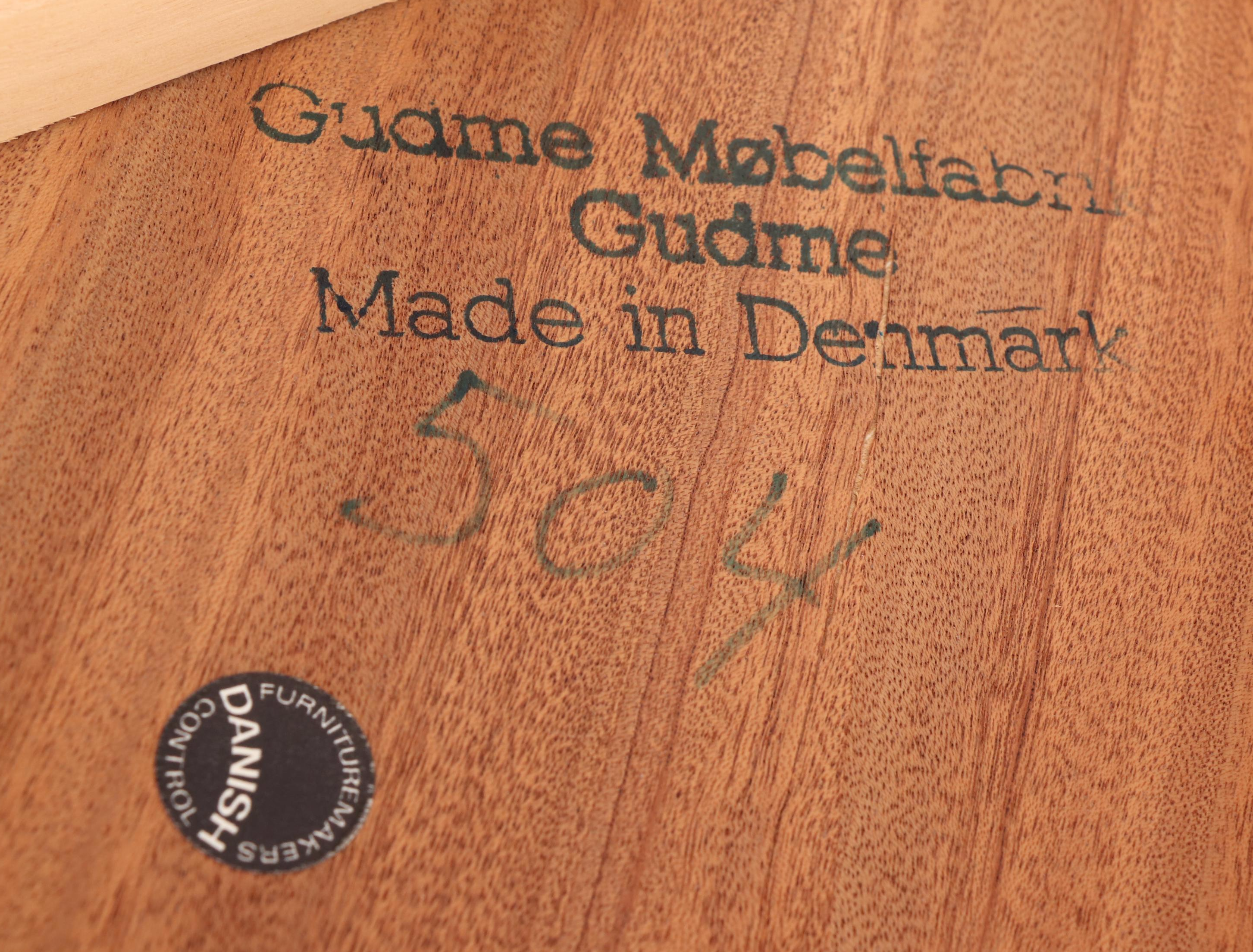 Gudme Møbelfabrik Danish Modern Teak Dining Table and Four Chairs