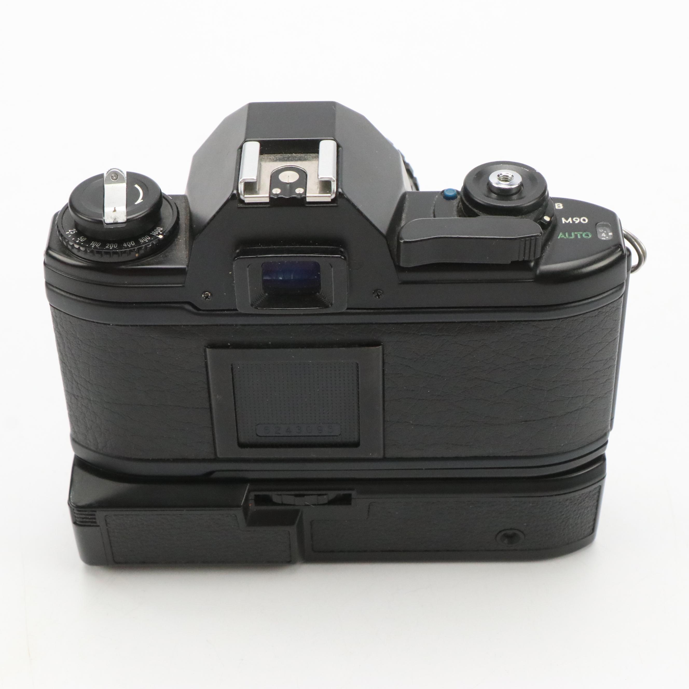 Nikon EM Camera, MD-12 Motor Drive Unit, Achiever Flash and More