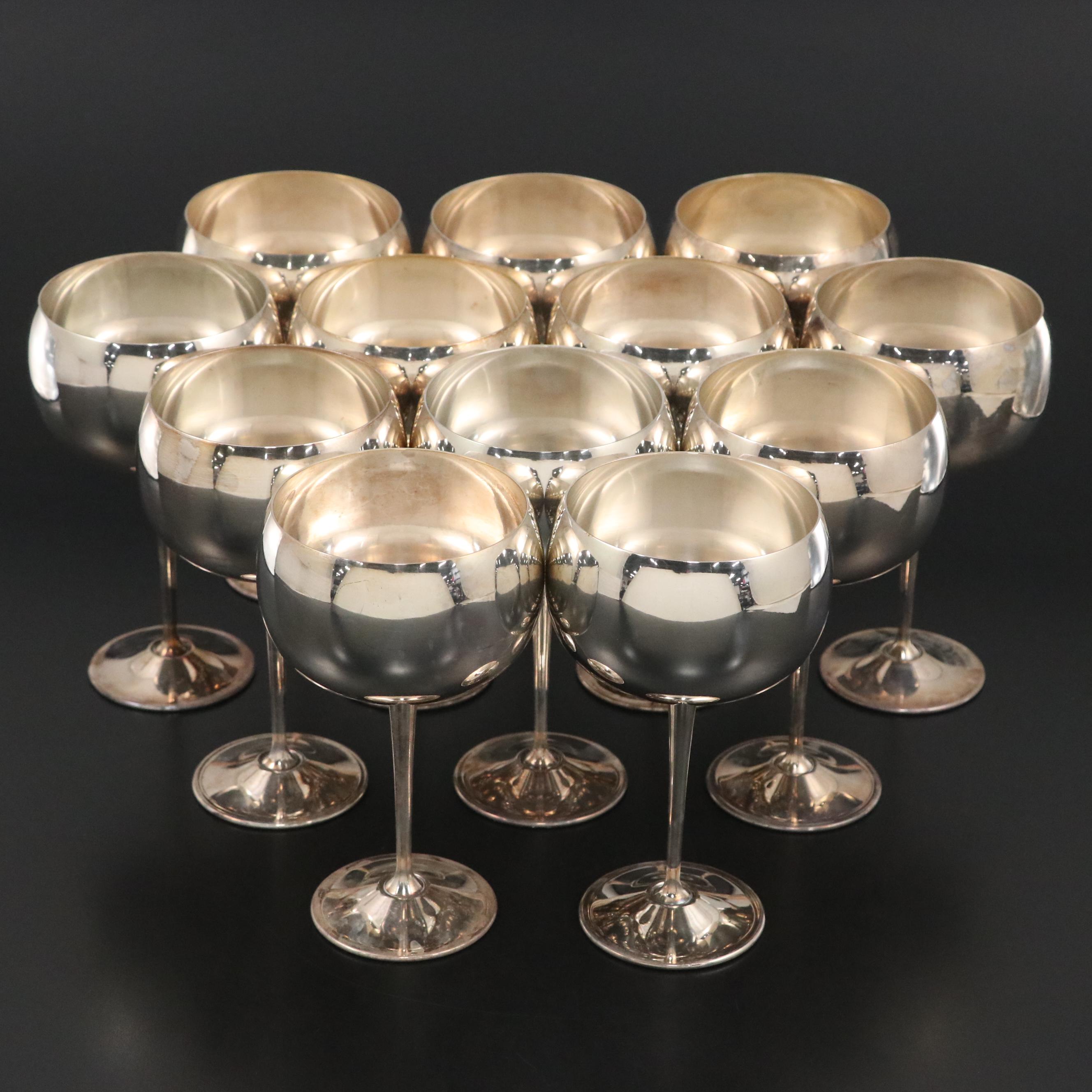 Italian El De Uberti Silver Plated Chalices, 1970s