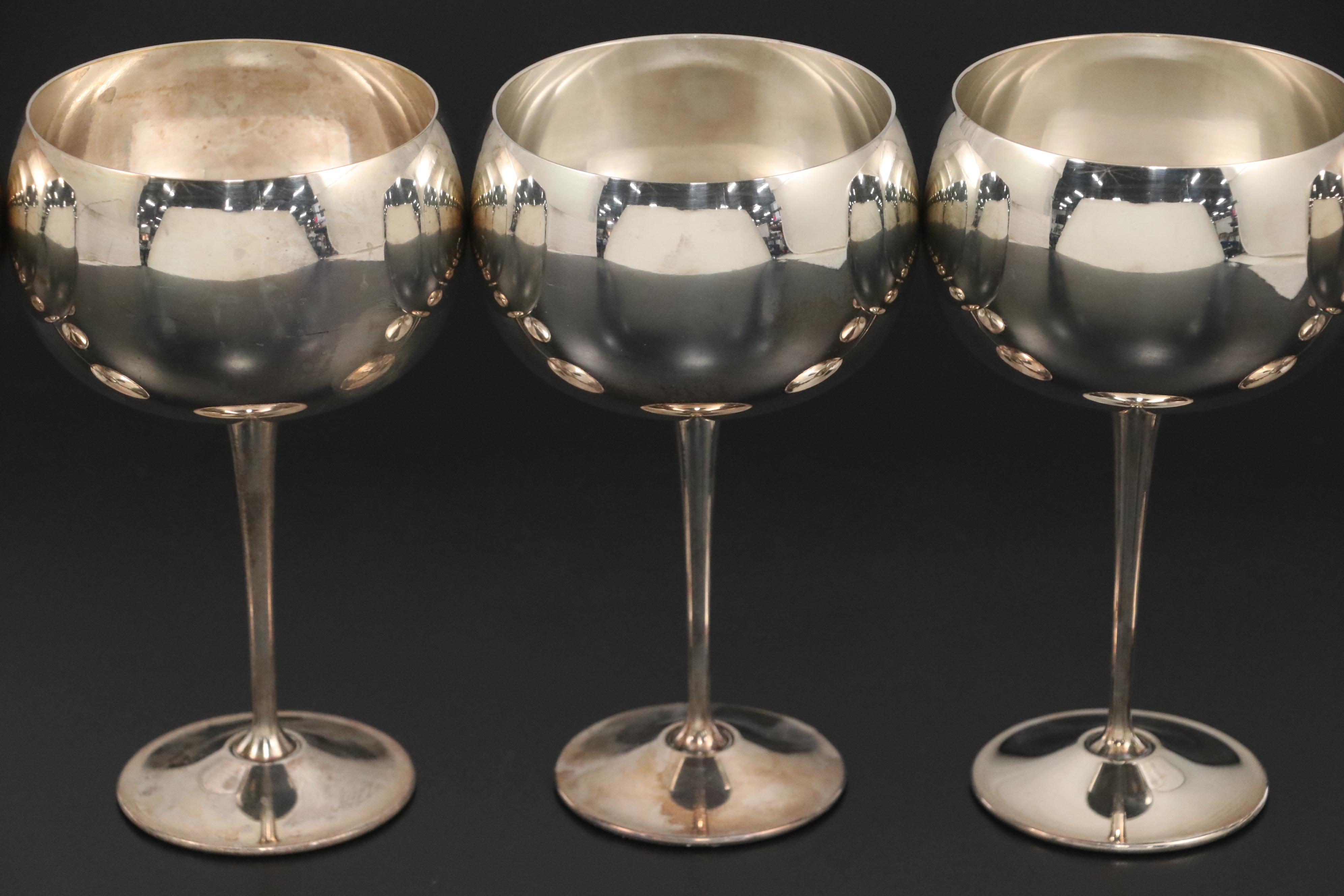 Italian El De Uberti Silver Plated Chalices, 1970s