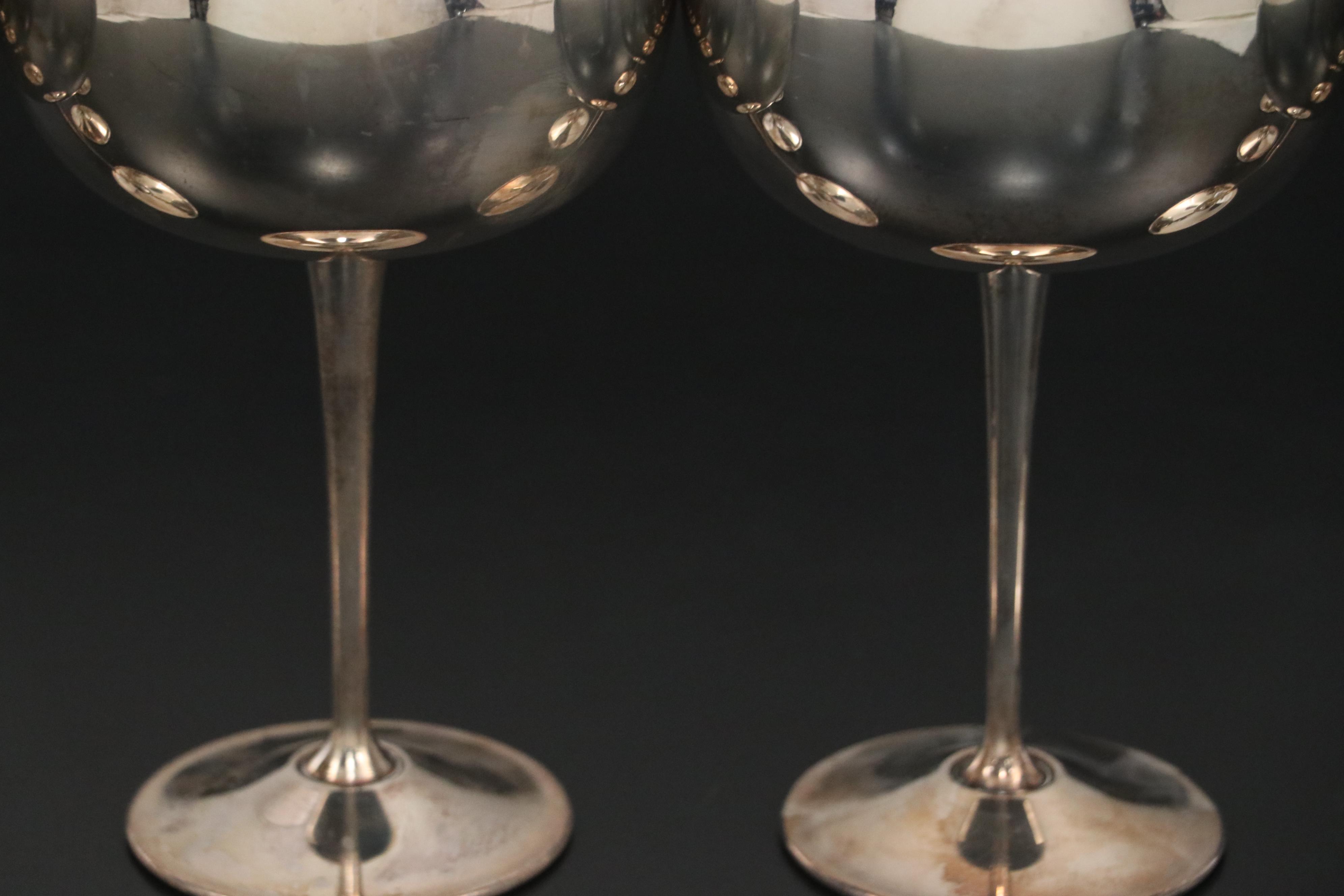 Italian El De Uberti Silver Plated Chalices, 1970s