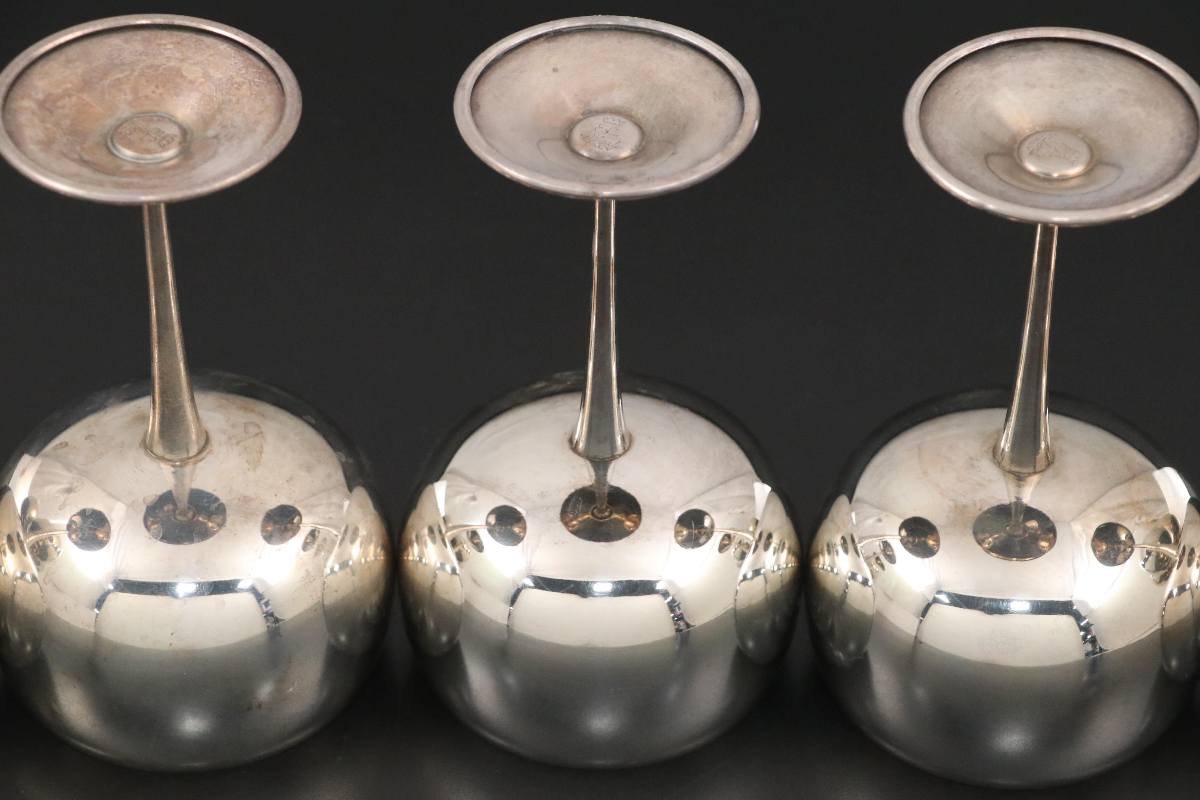 Italian El De Uberti Silver Plated Chalices, 1970s