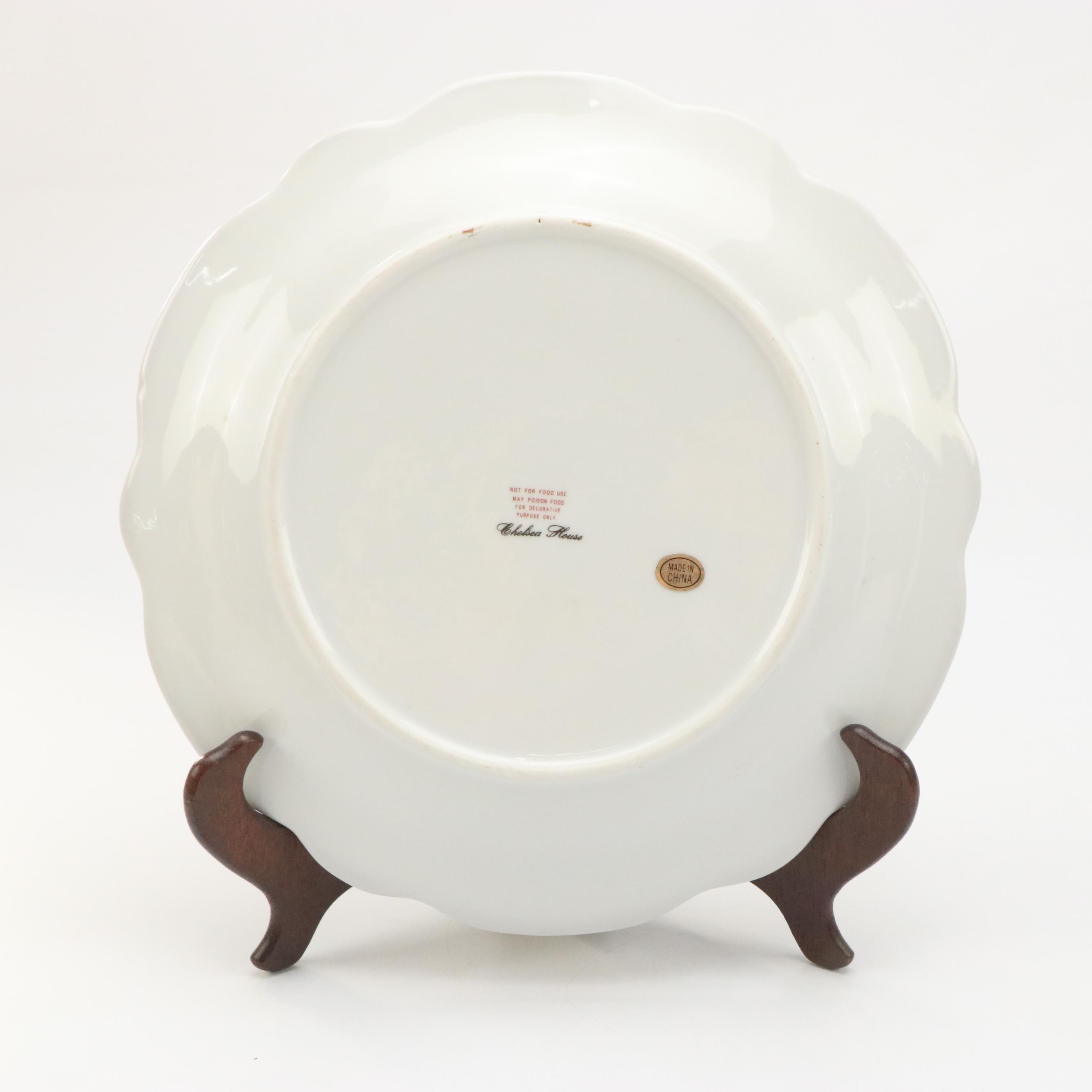 Chelsea House Flower Motif Decorative Plates & Neoclassical Style Wall Corbels