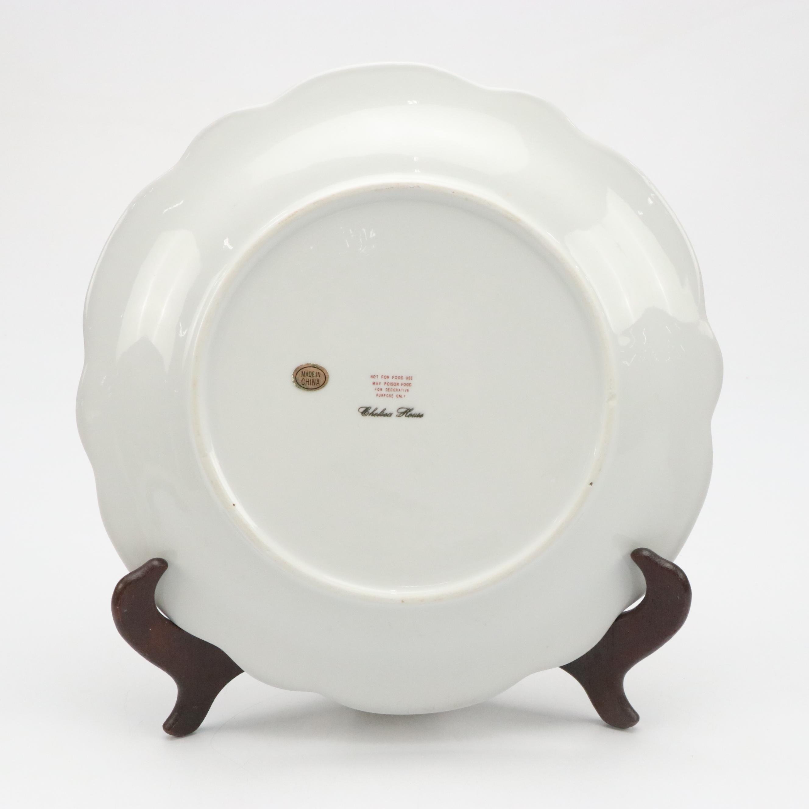 Chelsea House Flower Motif Decorative Plates & Neoclassical Style Wall Corbels