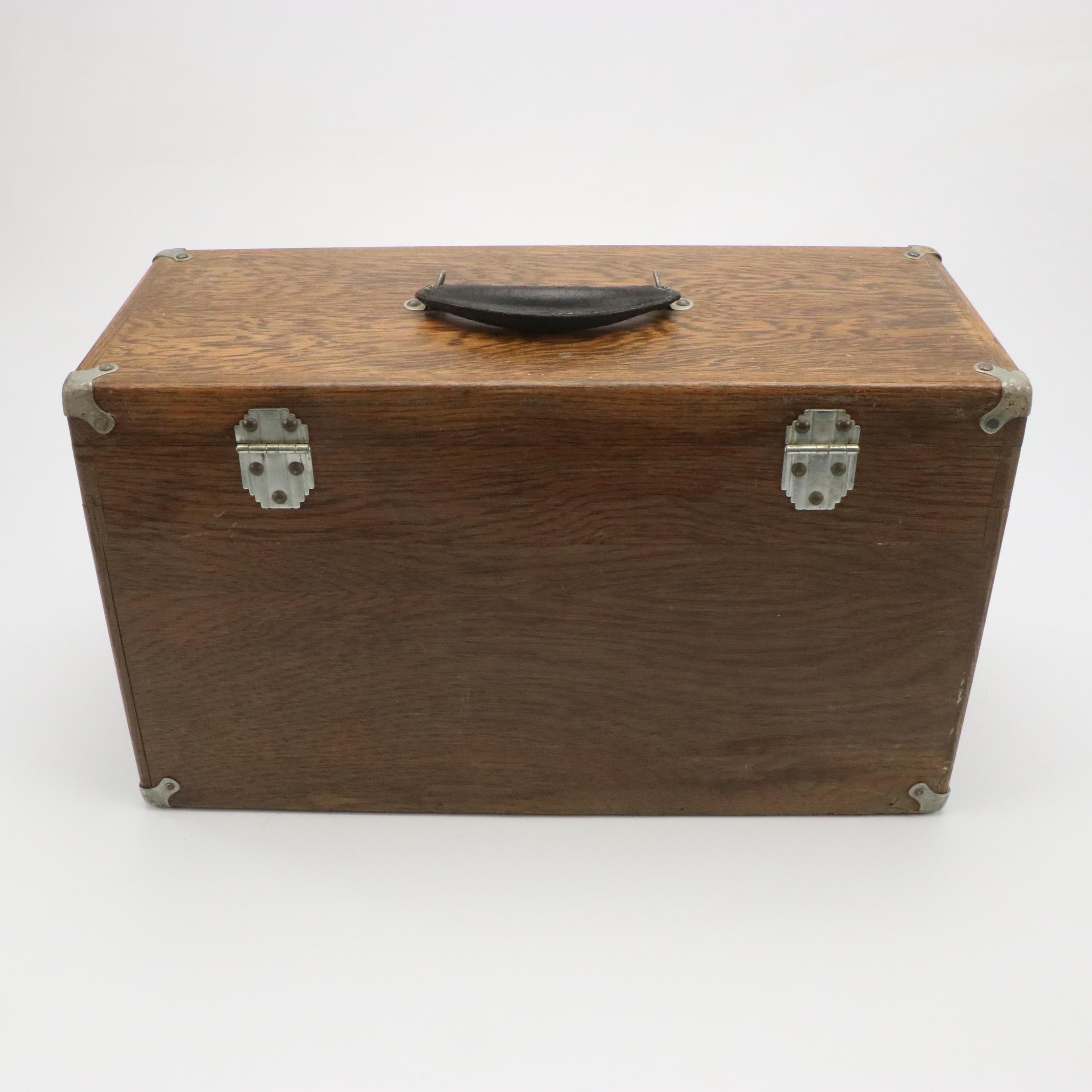 National Cabinet Co. Oak Tool Chest, Mid-20th Century