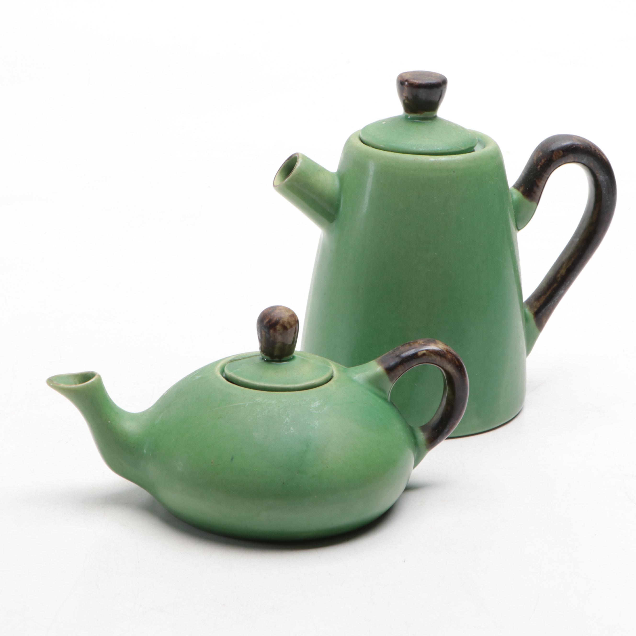 Art Deco Style Ceramic Tea and Coffee Pots, Early to Mid-20th Century