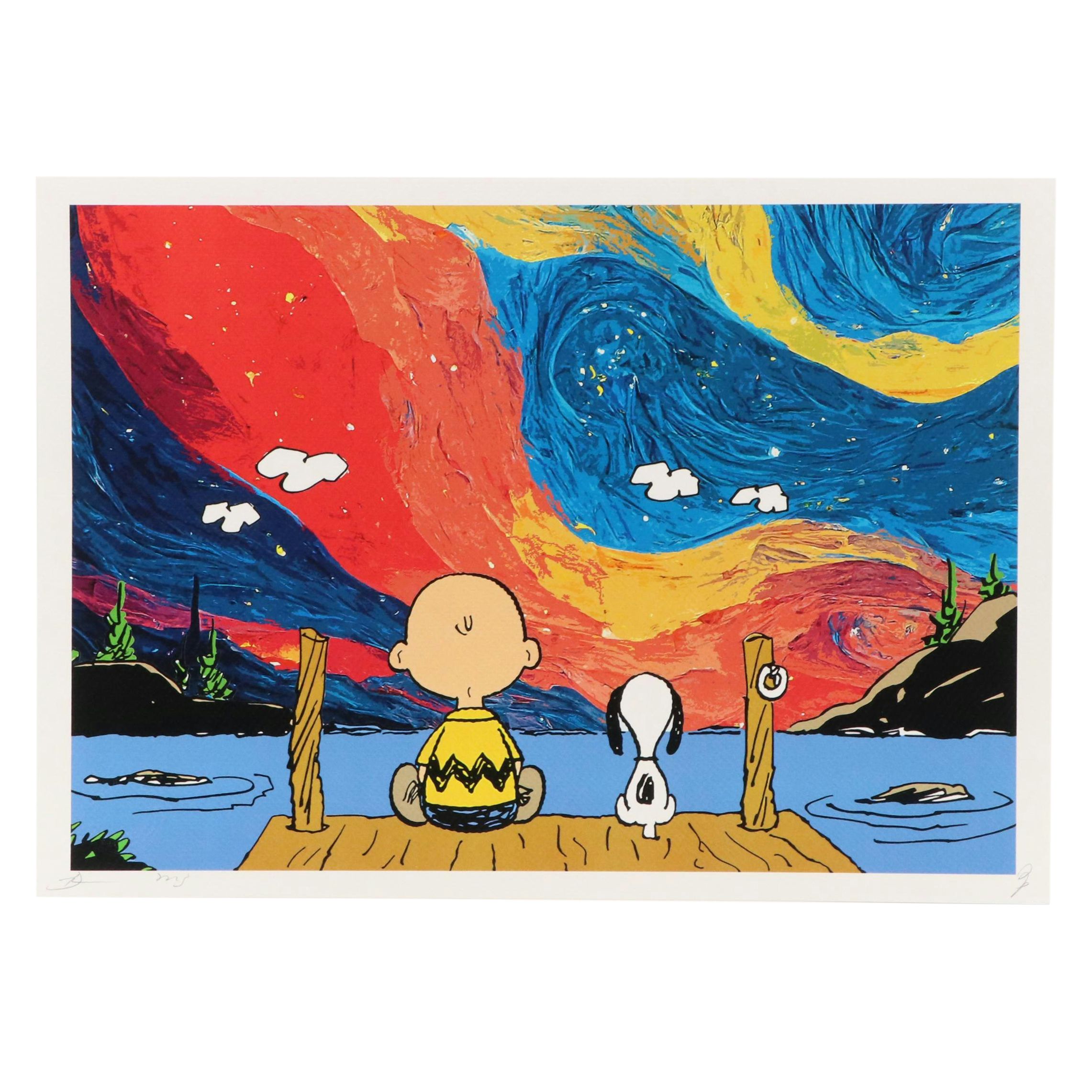 Death NYC Graphic Digital Print Featuring Charlie Brown and Snoopy, 2023