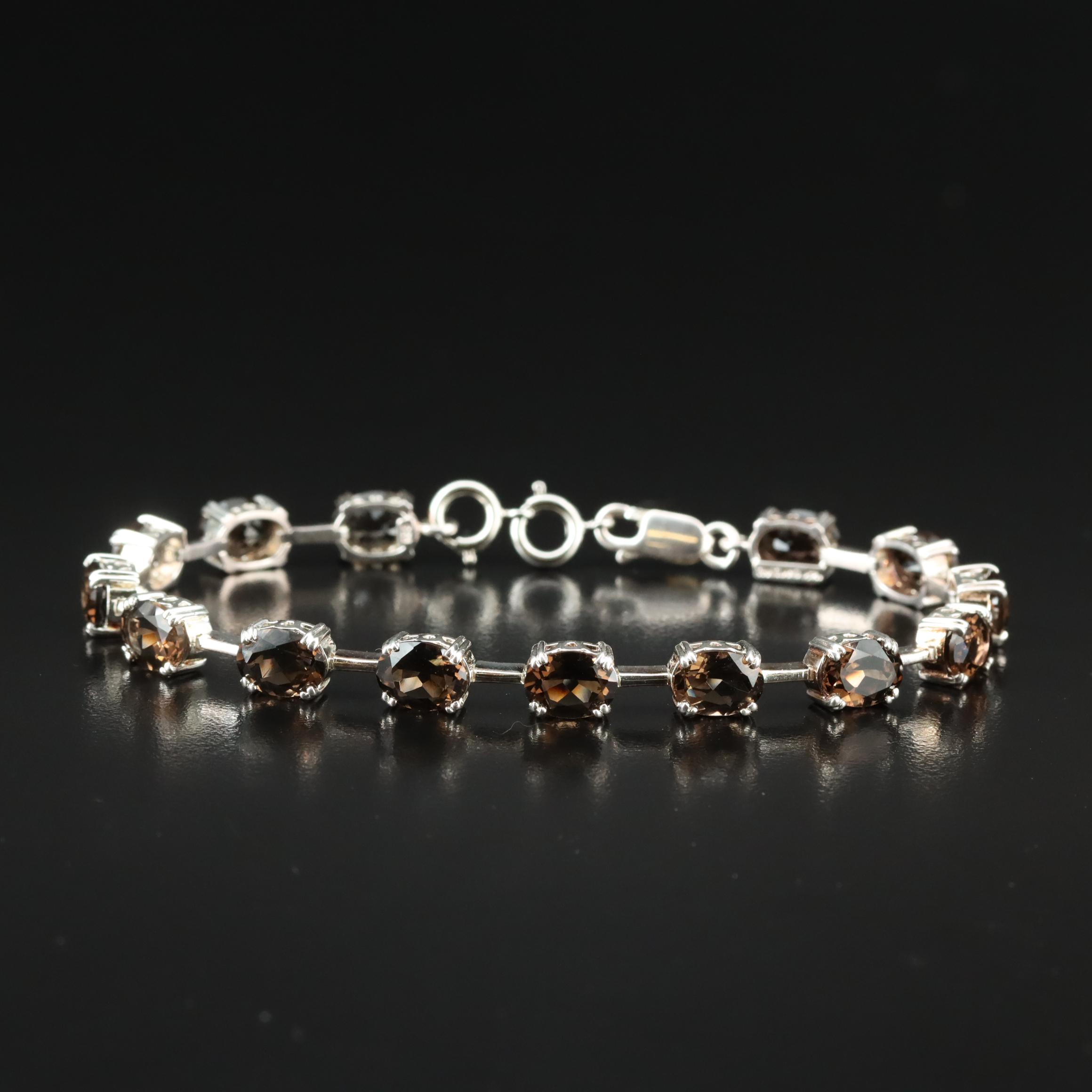 Sterling Smoky Quartz Bracelet