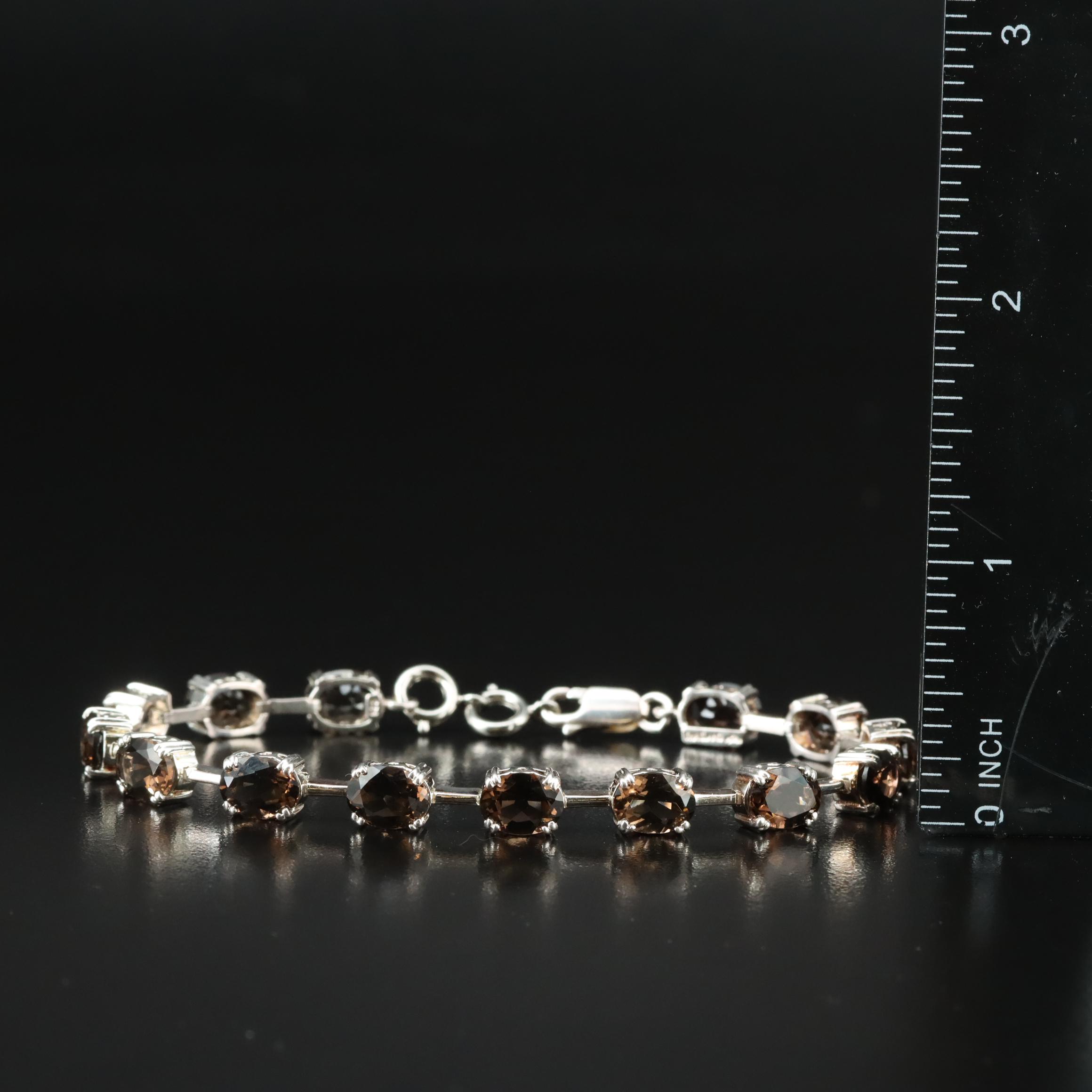 Sterling Smoky Quartz Bracelet