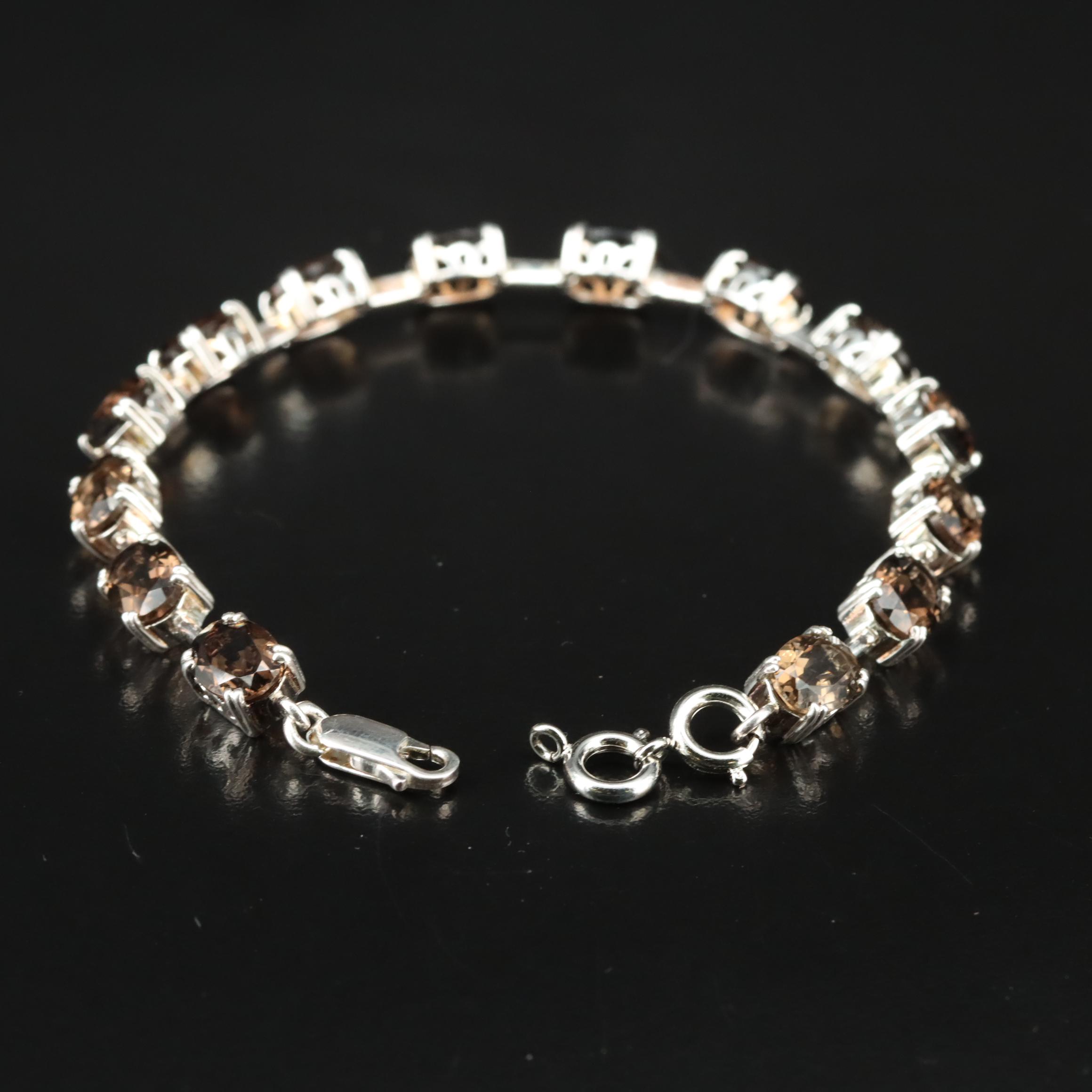 Sterling Smoky Quartz Bracelet