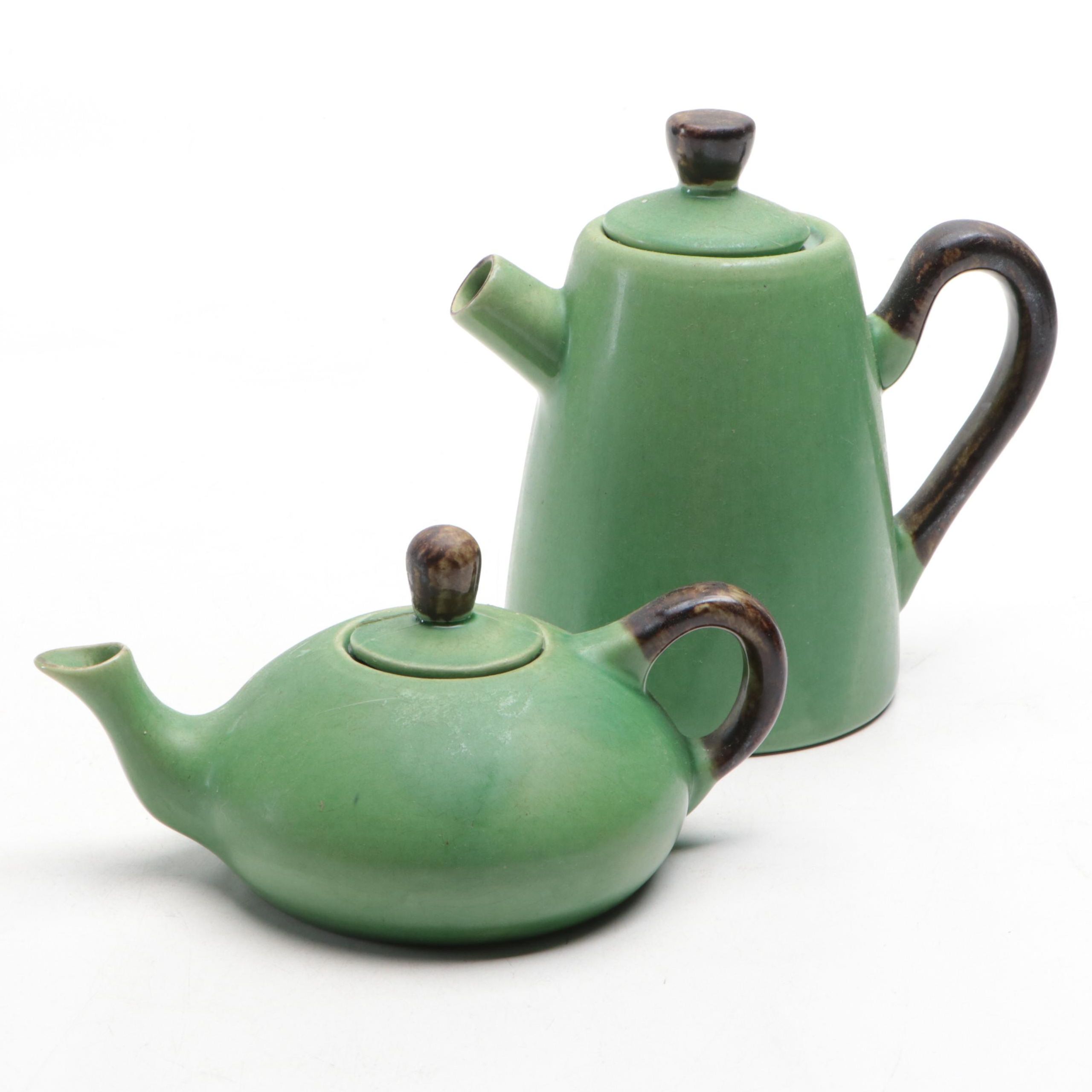 Art Deco Style Ceramic Tea and Coffee Pots, Early to Mid-20th Century