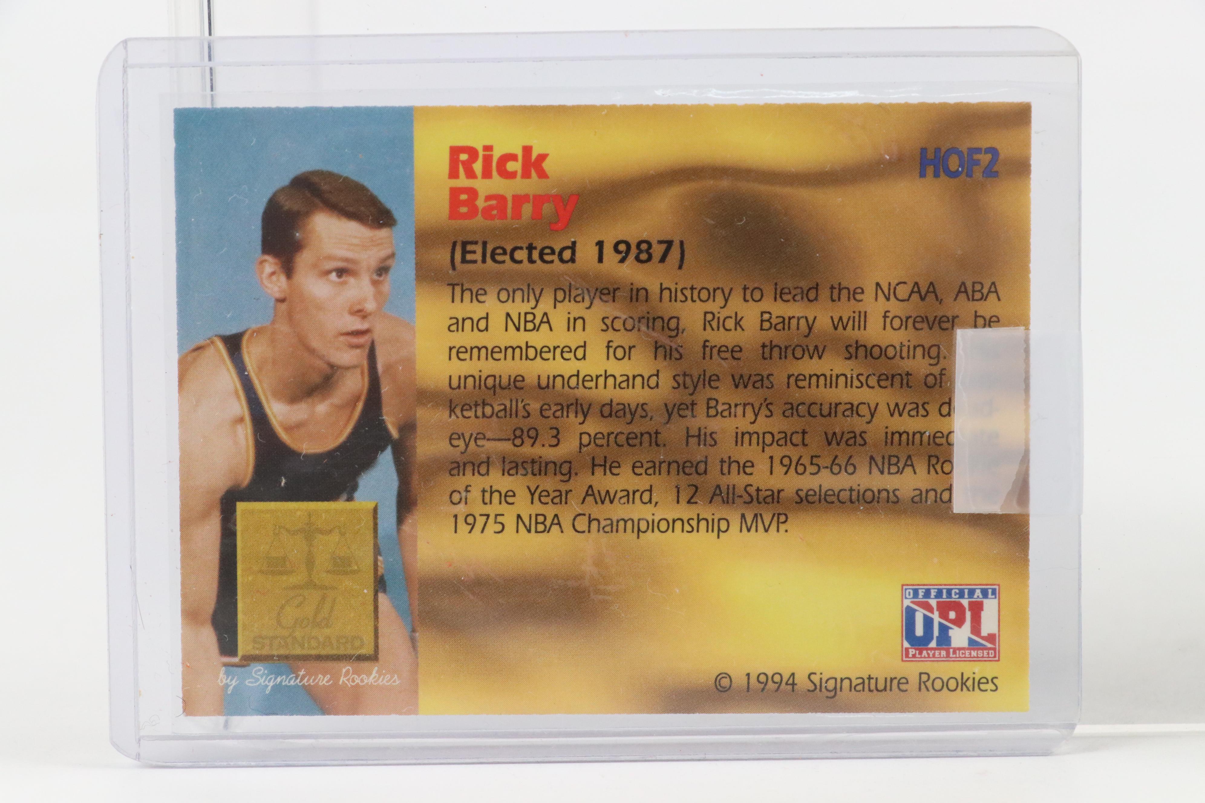 Rick Barry Signed Wilson Mini Basketball with Card