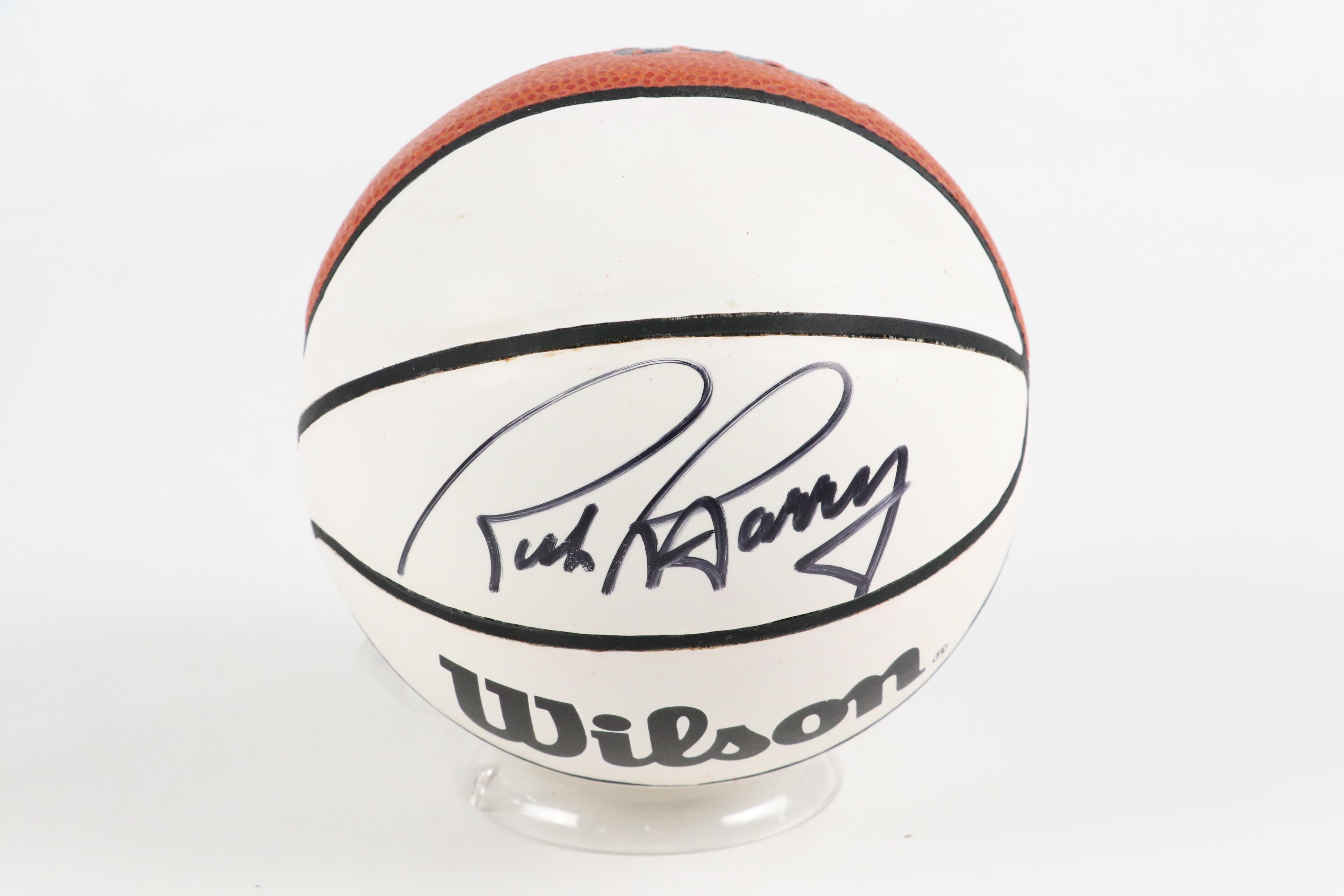 Rick Barry Signed Wilson Mini Basketball with Card