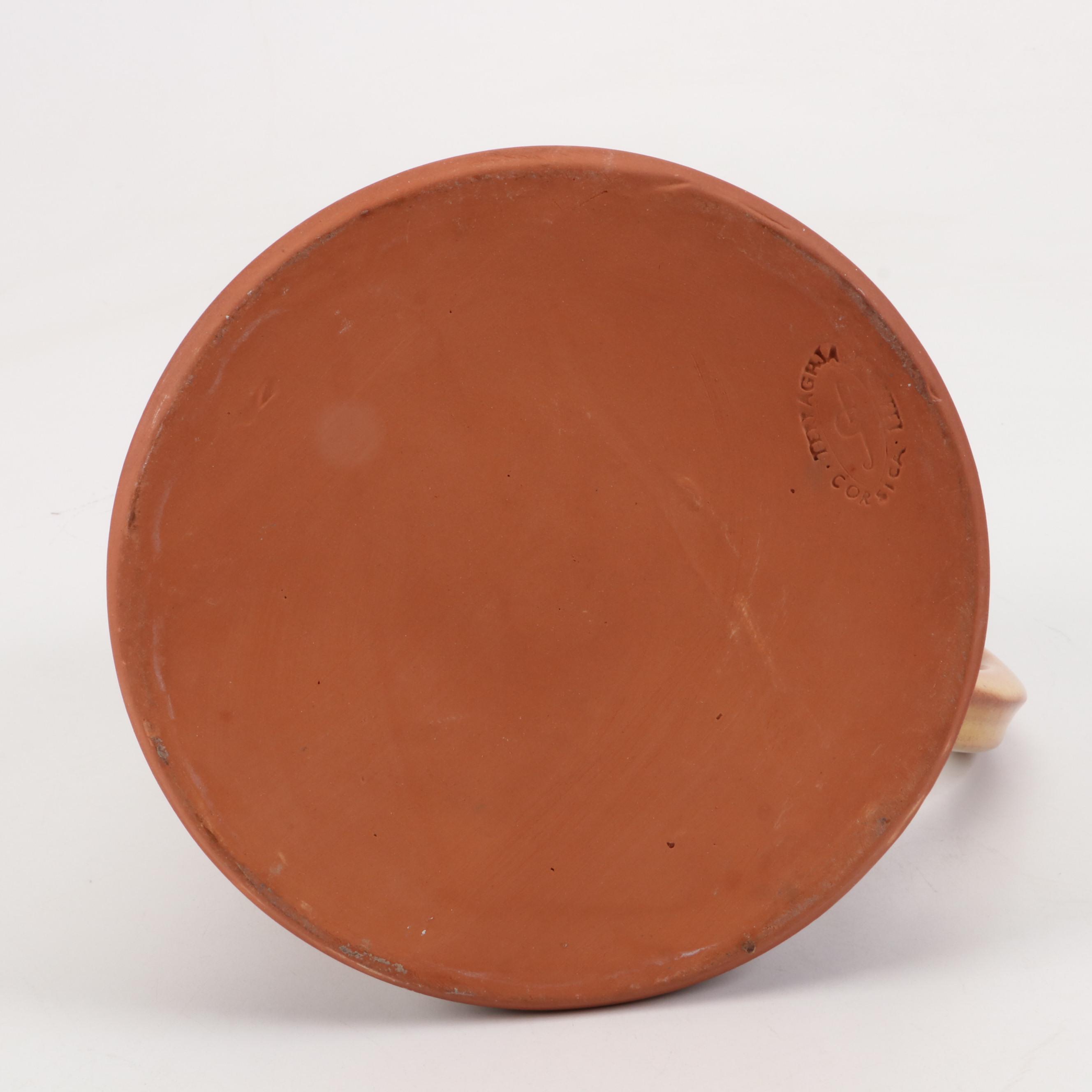 Corsican Majolica Bowl, Pitcher and Wall Pocket