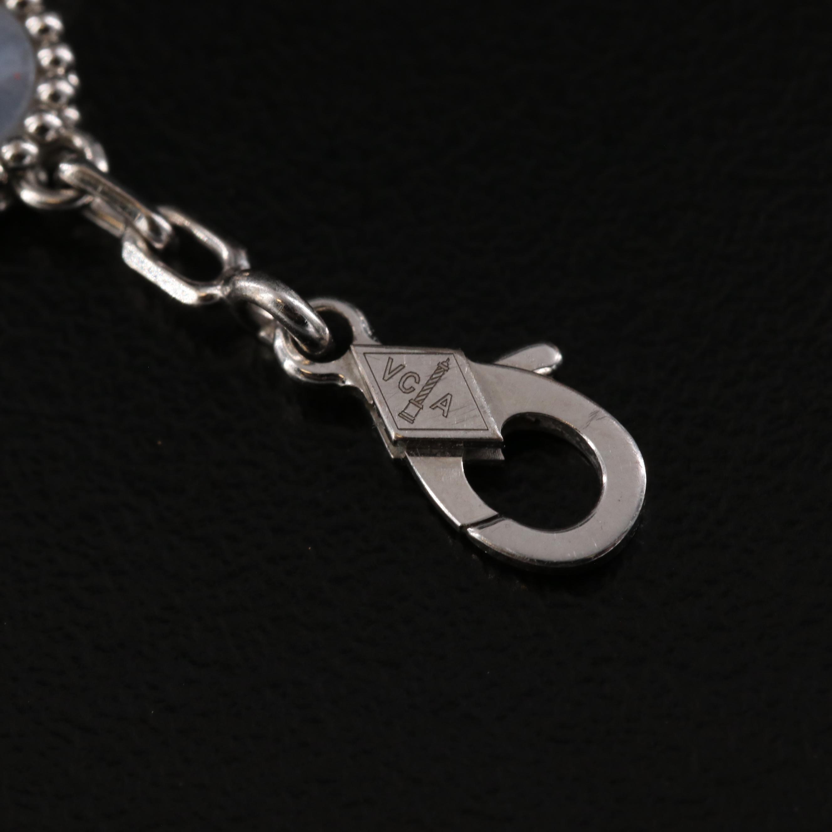 Van Cleef & Arpels Alhambra 18K Chalcedony Five Motifs Bracelet