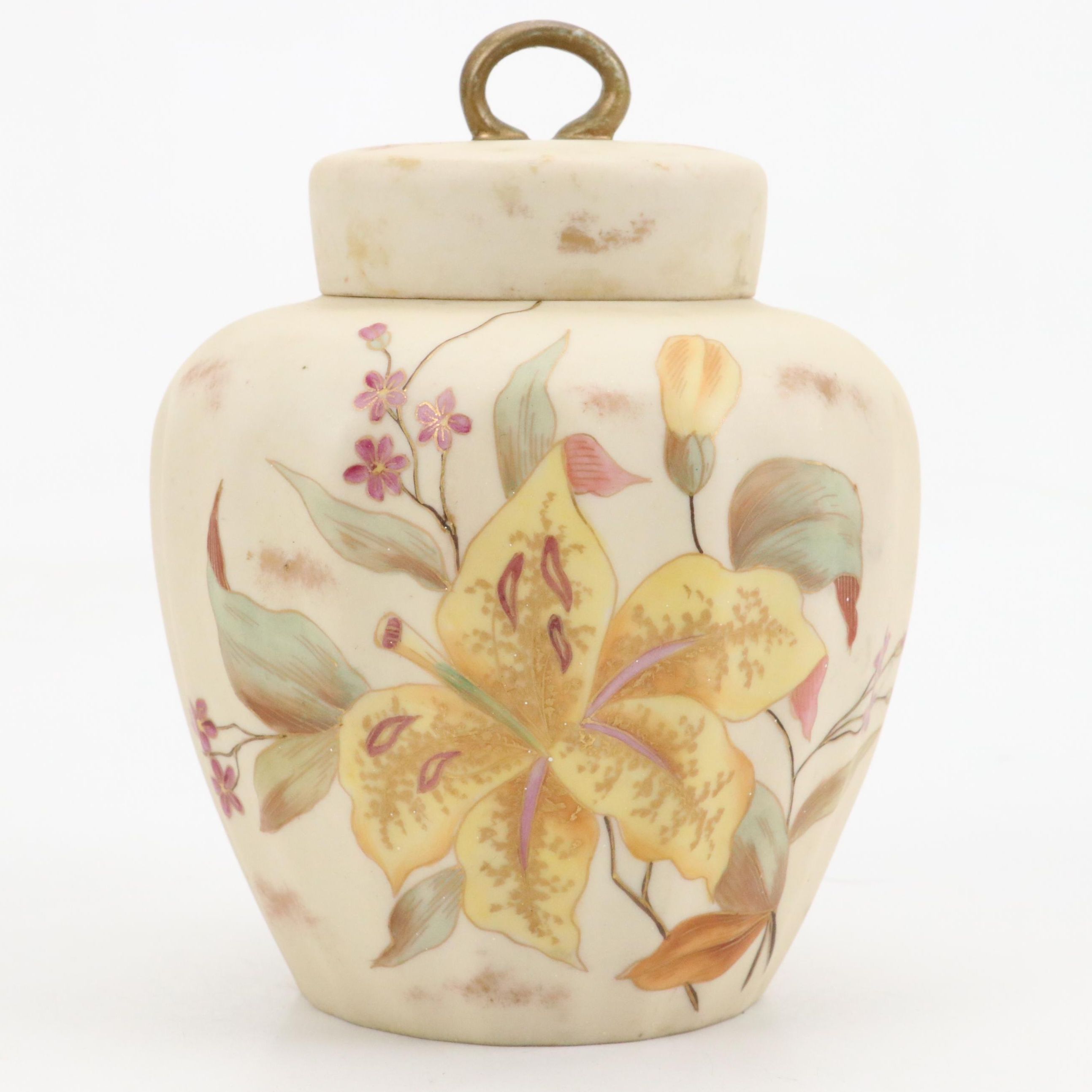 Continental Rudolstadt Straus & Söhne Hand-Painted Porcelain Ginger Jar