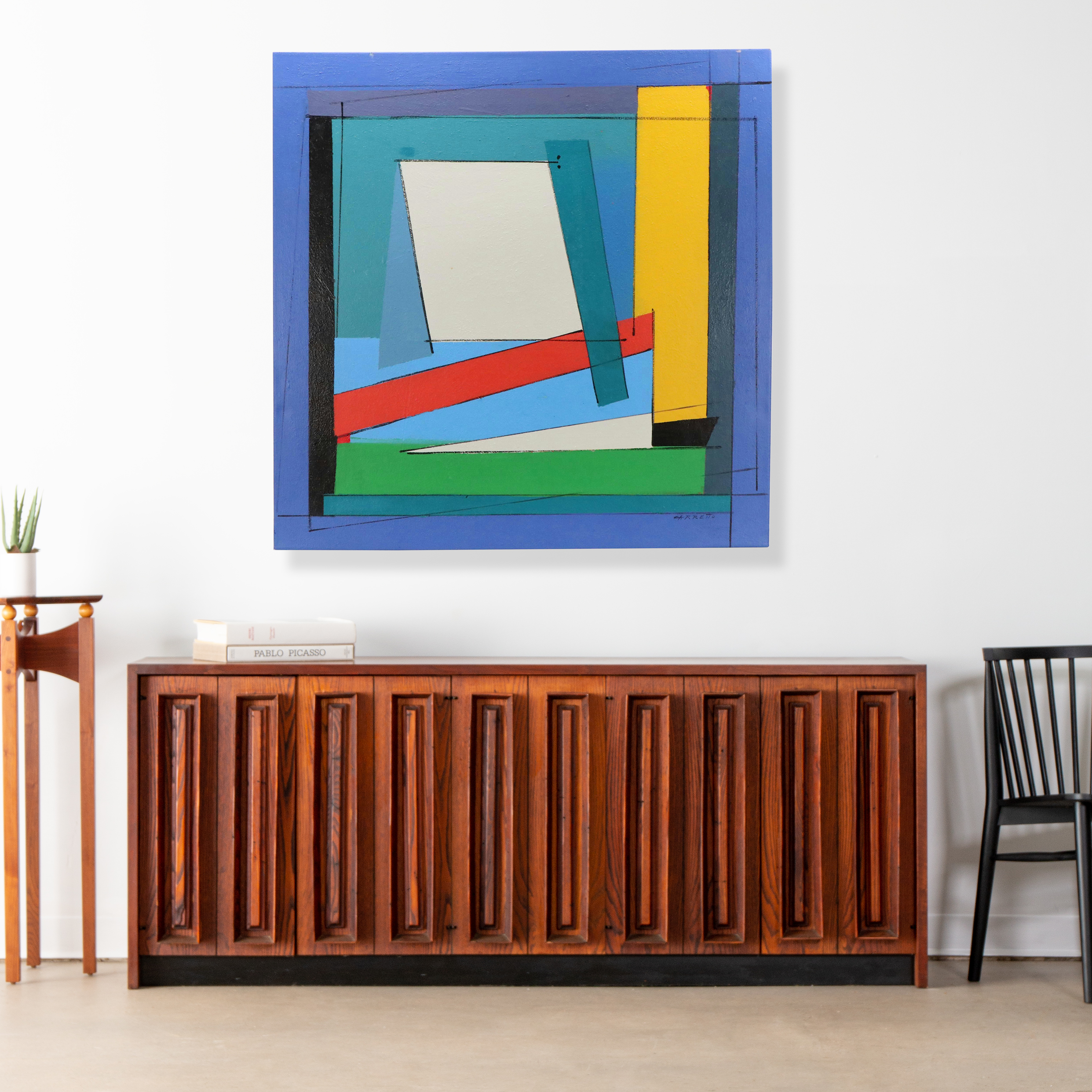 Antonio Carreño Abstract Modernist Acrylic Painting "Reflection," 2023