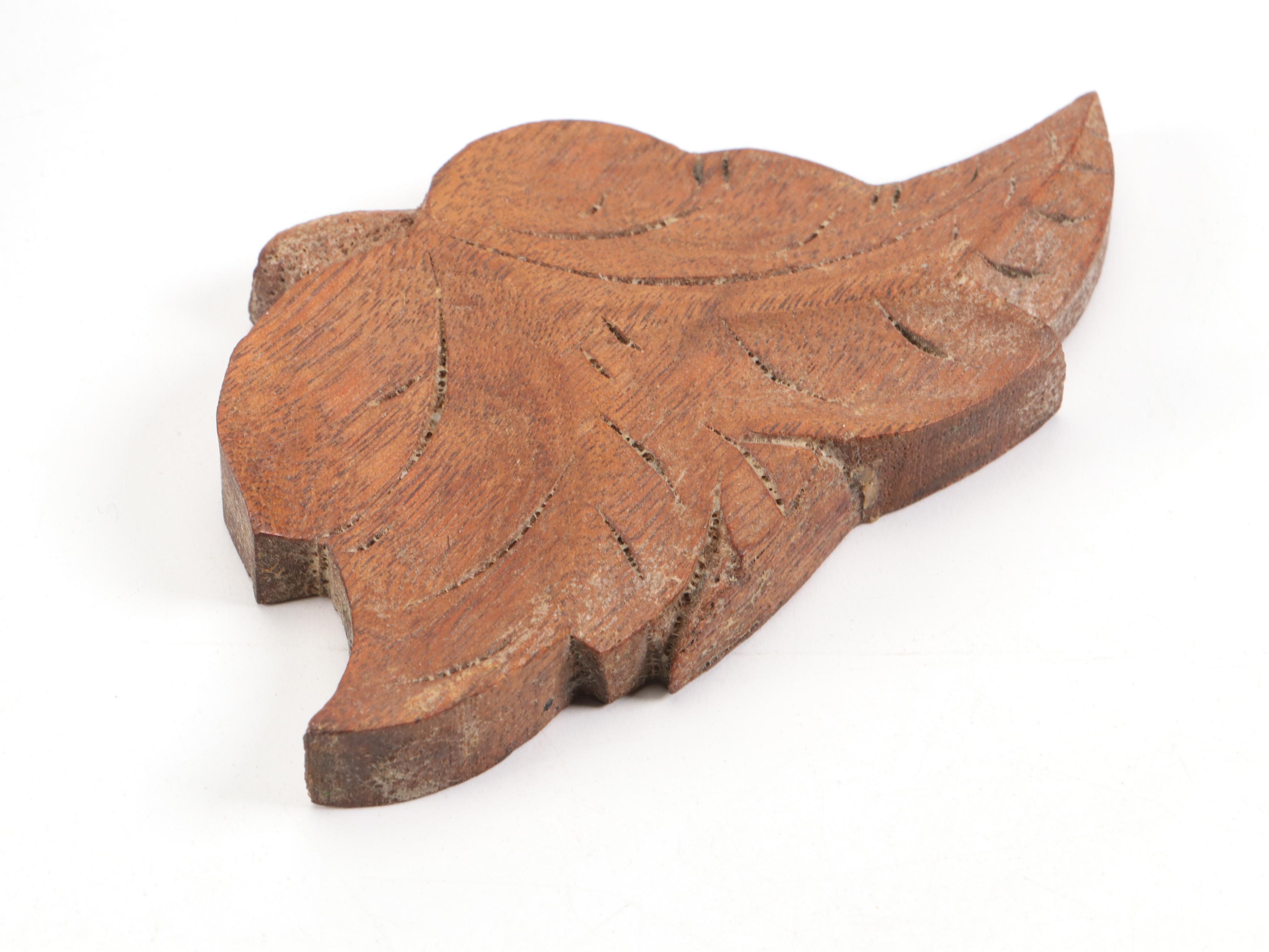 Victorian Carved Wood and Leather Wall Mounted Document Holder