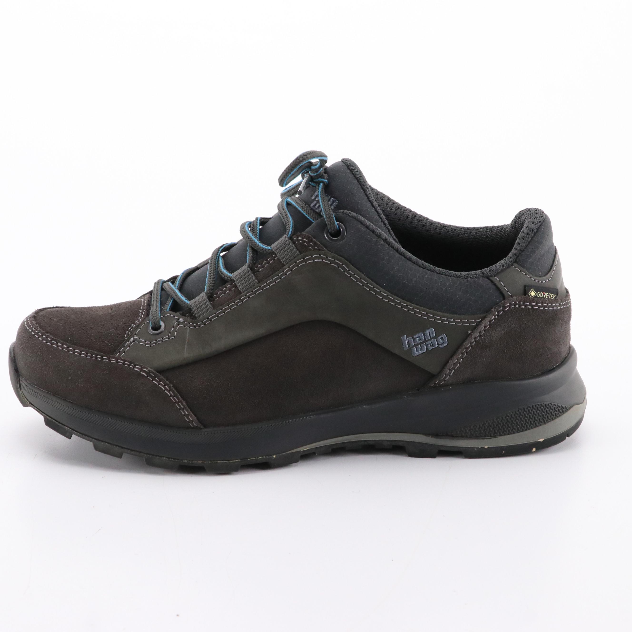 Han Wag Banks Low Lady GTX Sneakers in Asphalt/Ocean Nubuck Suede and Leather
