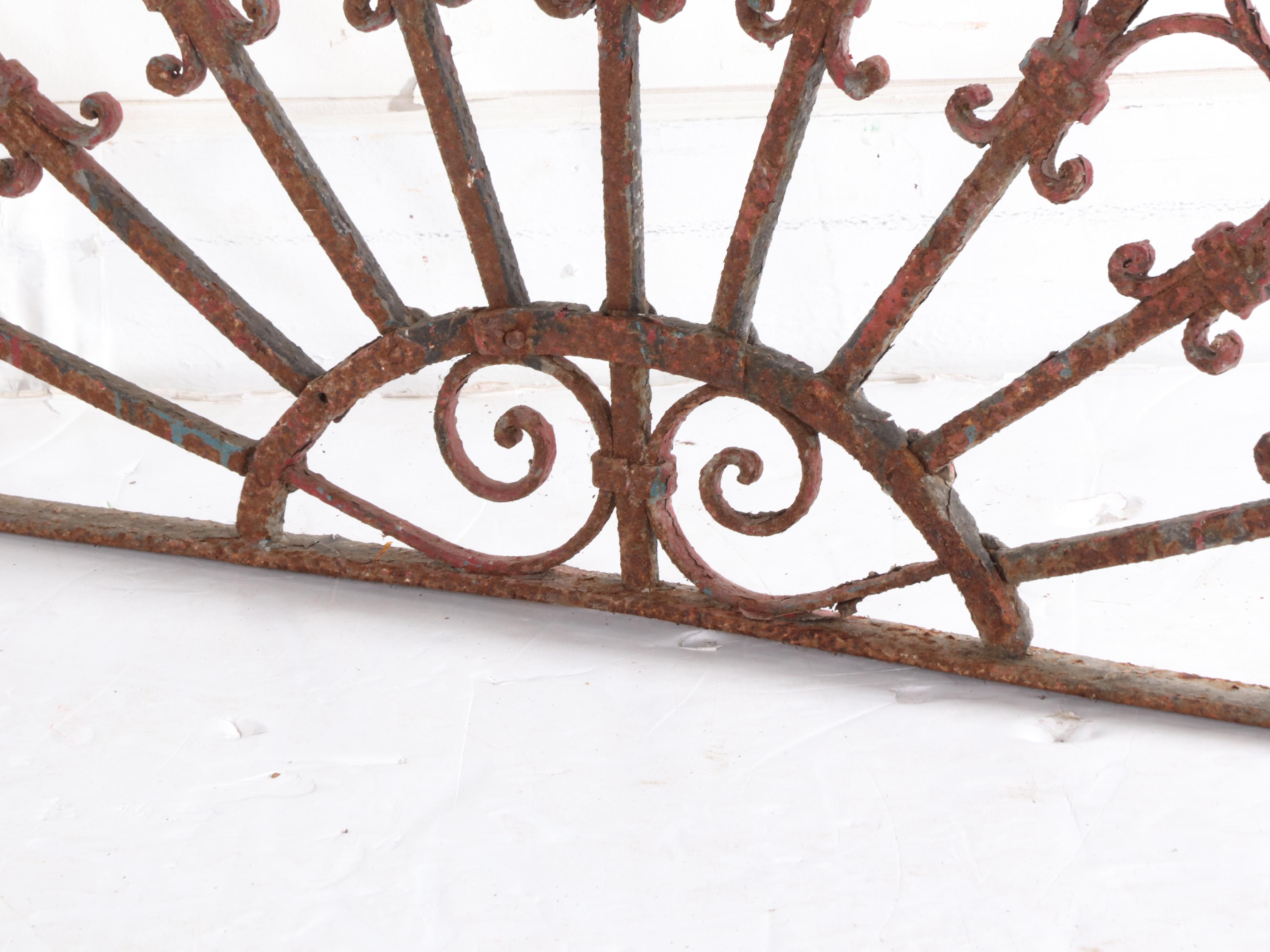 Late Victorian Hand-Forged Wrought Iron Arched Window Screens