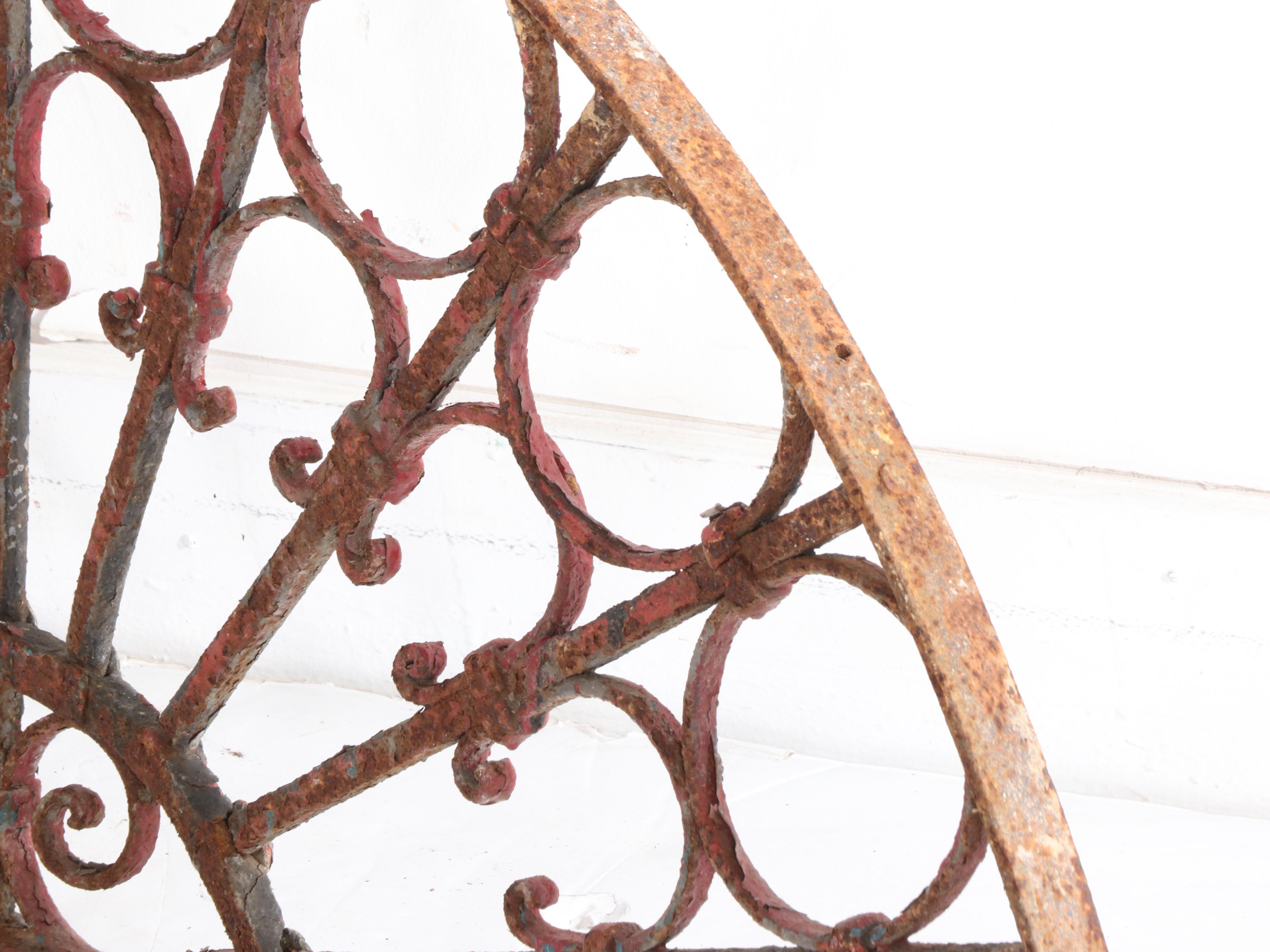 Late Victorian Hand-Forged Wrought Iron Arched Window Screens