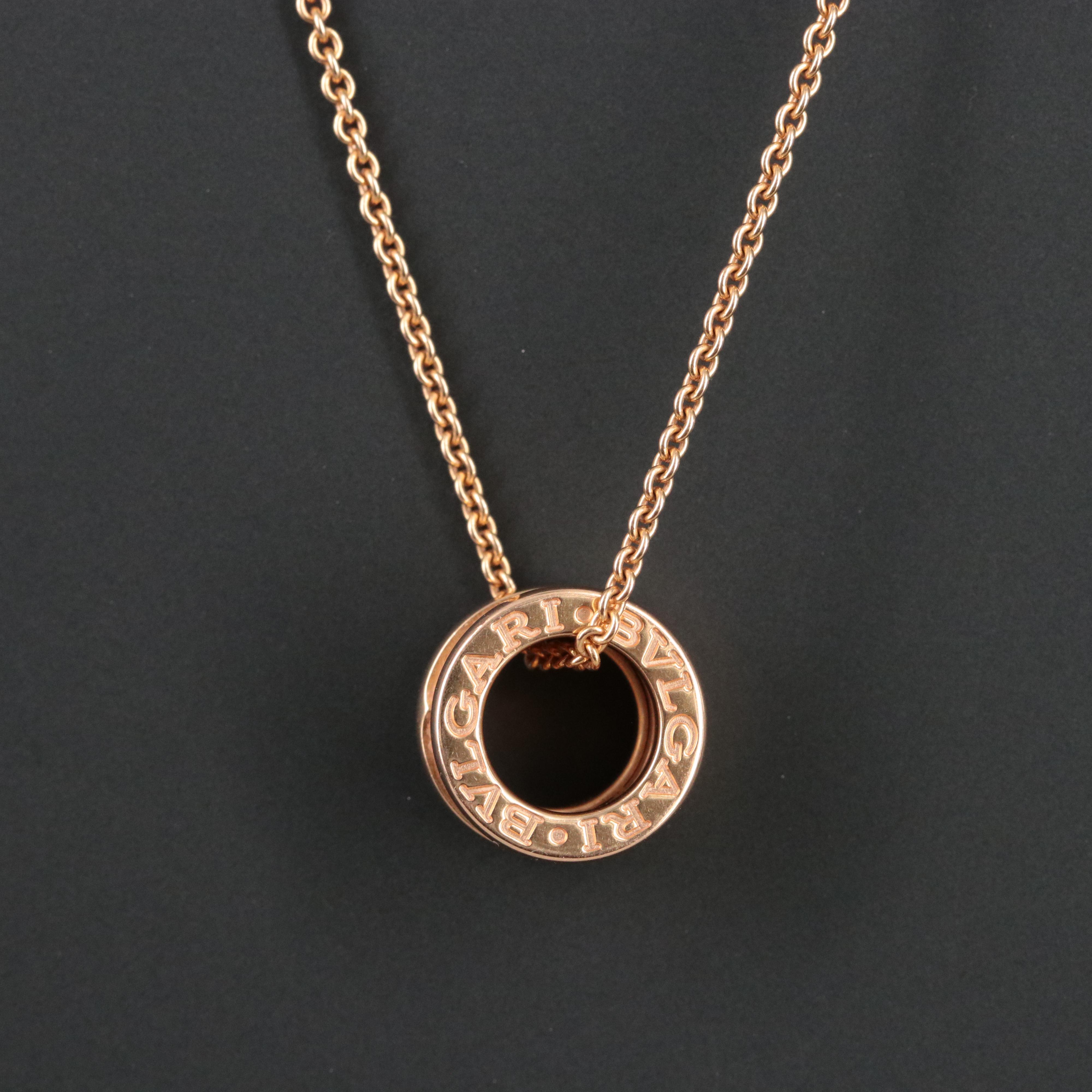 Bulgari BVLGARI B.zero1 18K Rose Gold Pendant Necklace