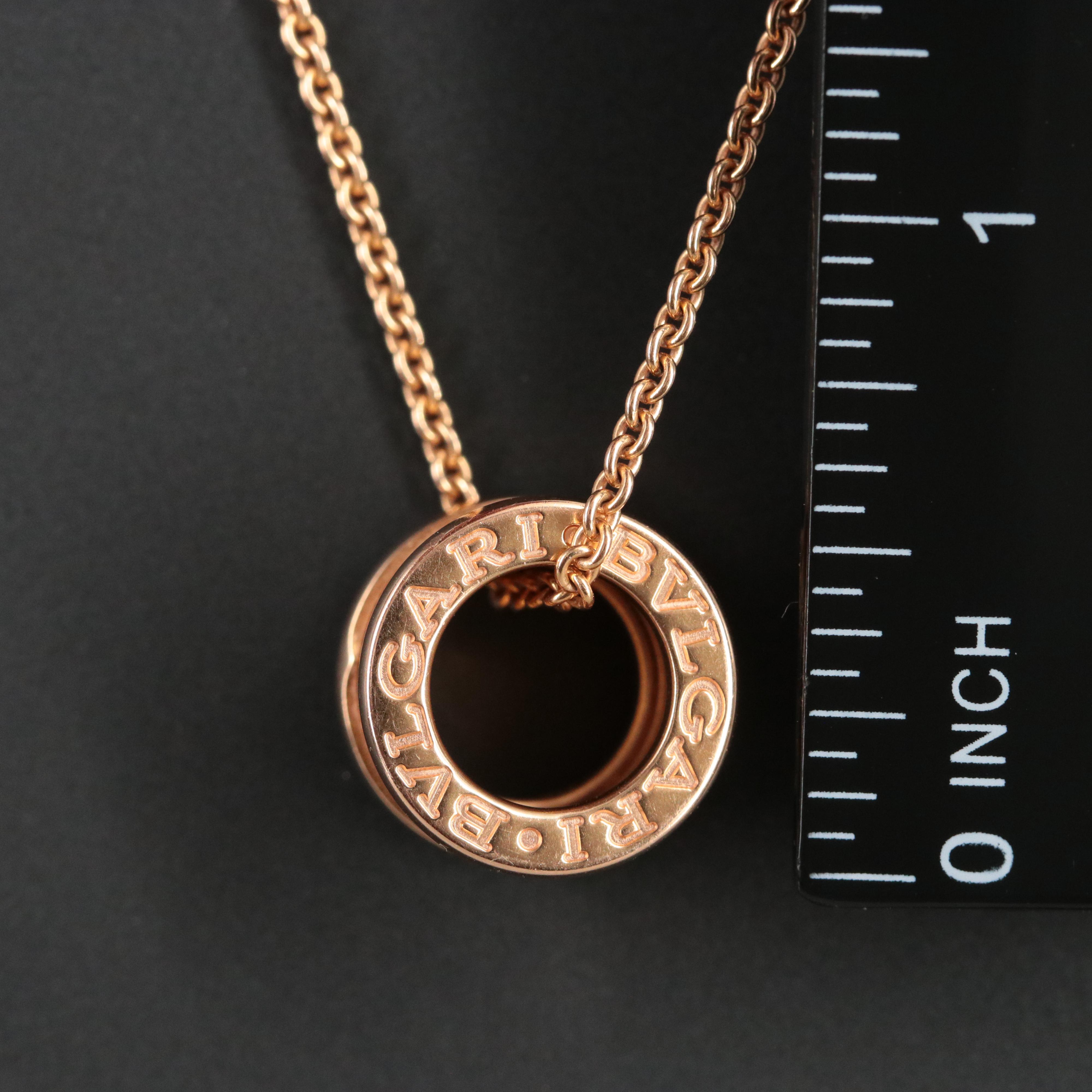 Bulgari BVLGARI B.zero1 18K Rose Gold Pendant Necklace