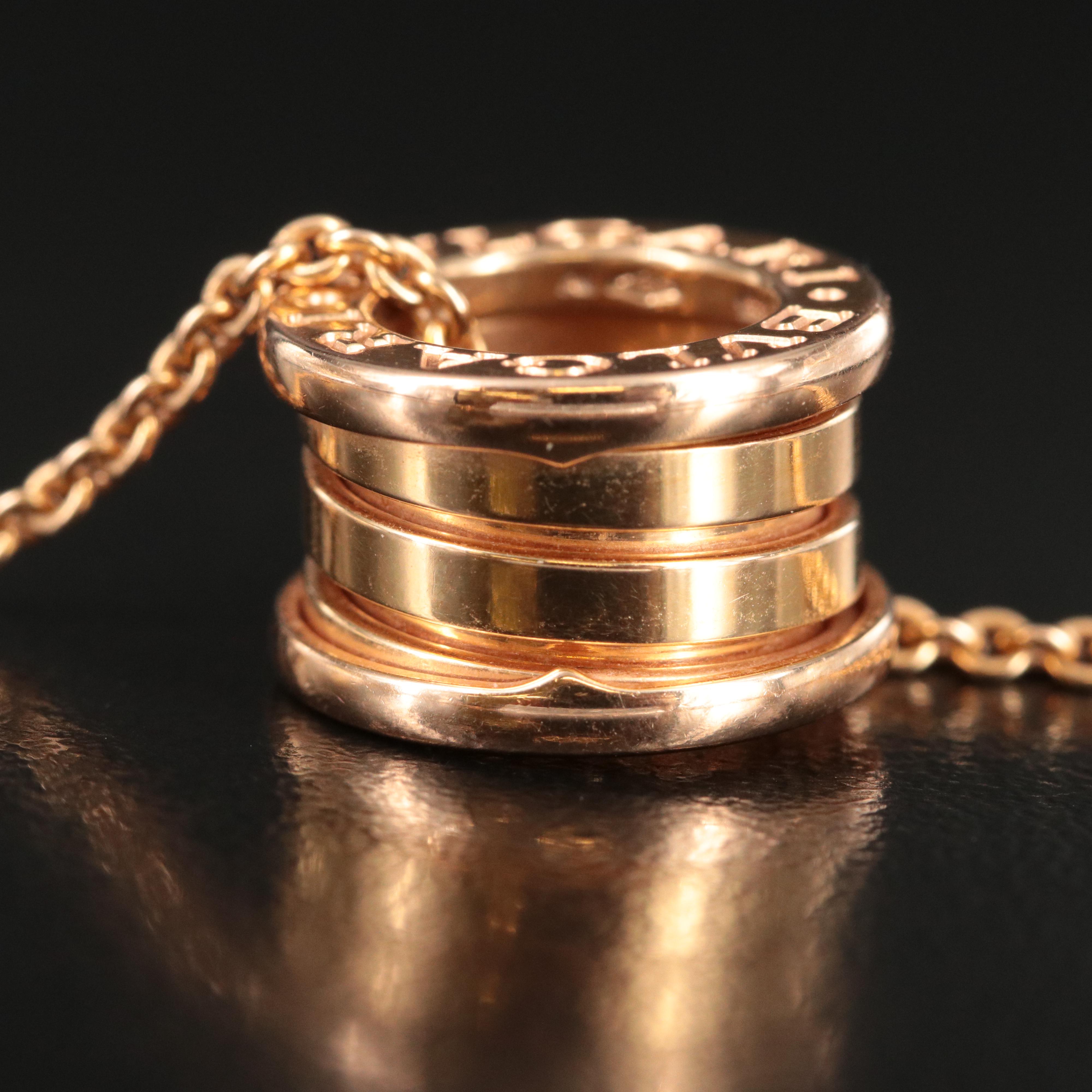 Bulgari BVLGARI B.zero1 18K Rose Gold Pendant Necklace