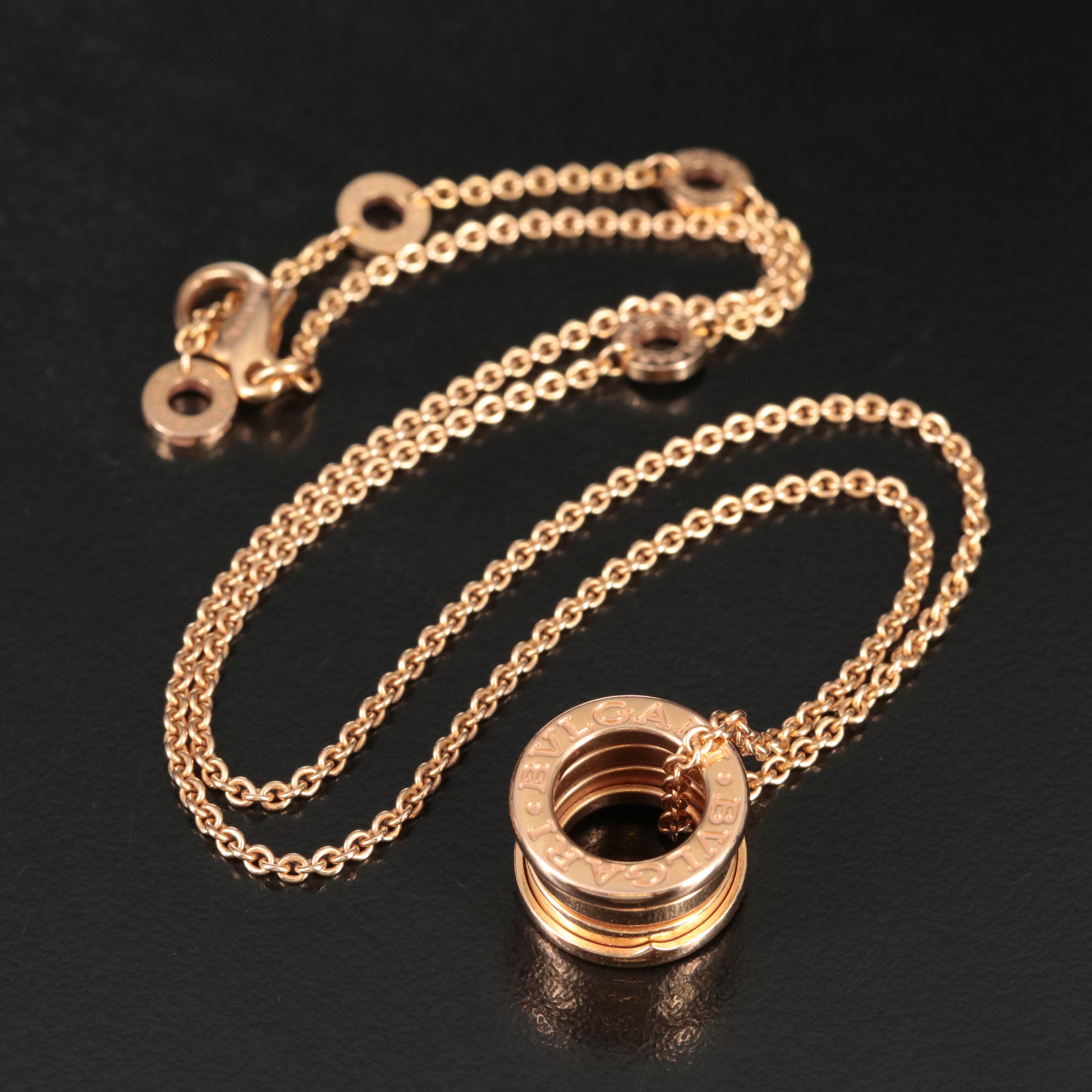 Bulgari BVLGARI B.zero1 18K Rose Gold Pendant Necklace