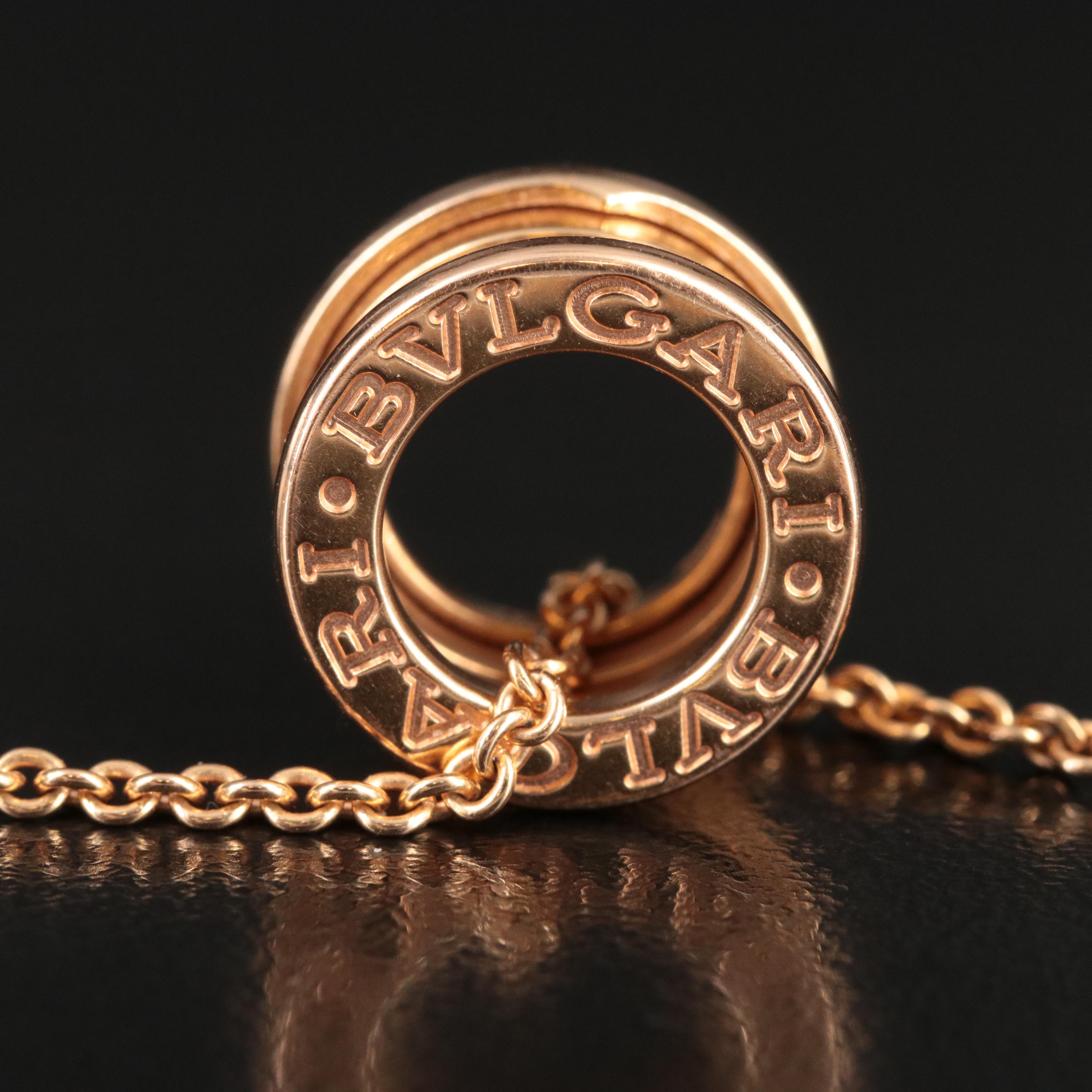 Bulgari BVLGARI B.zero1 18K Rose Gold Pendant Necklace