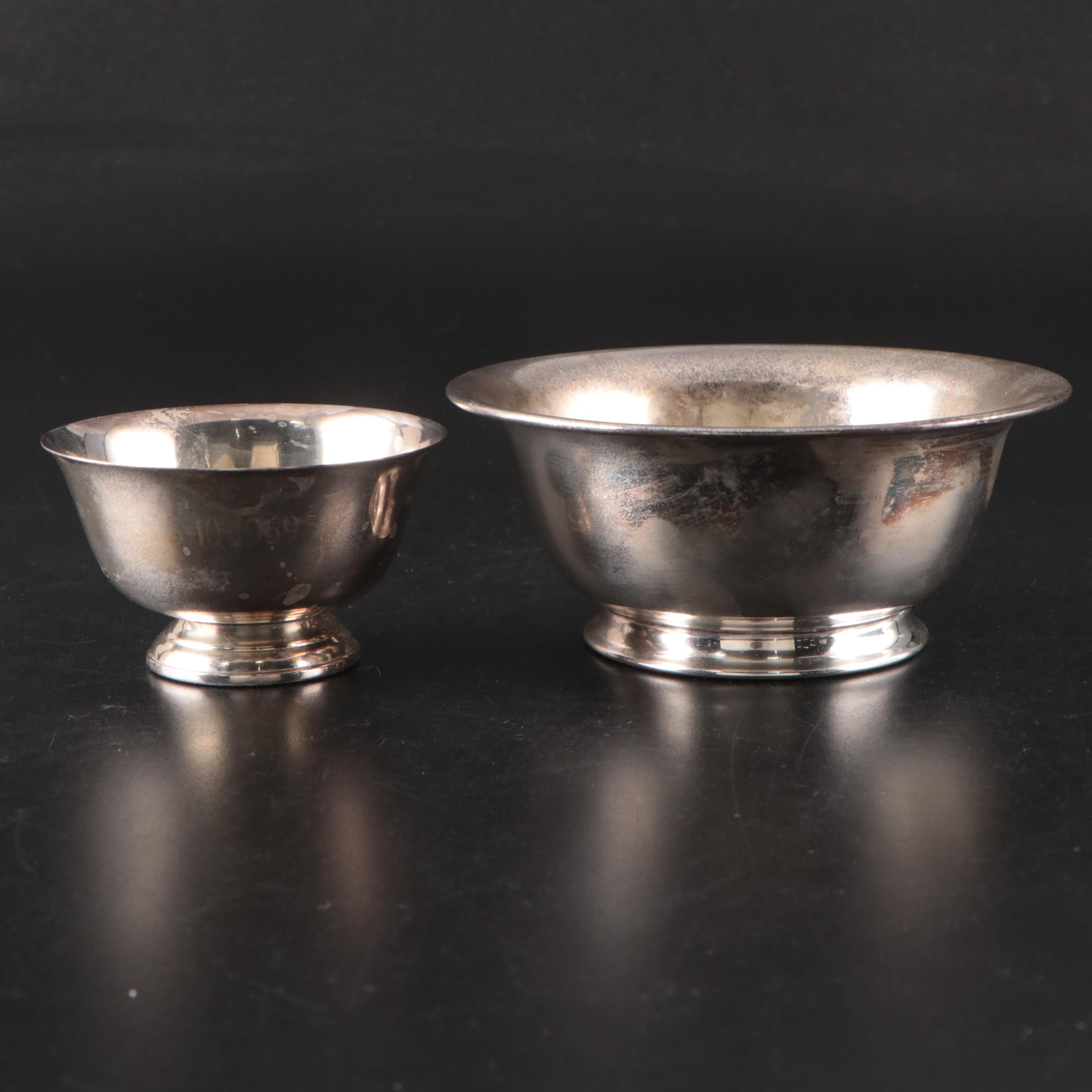Reed & Barton Paul Revere Bowl with Other Silver Plate Tableware and Accessories
