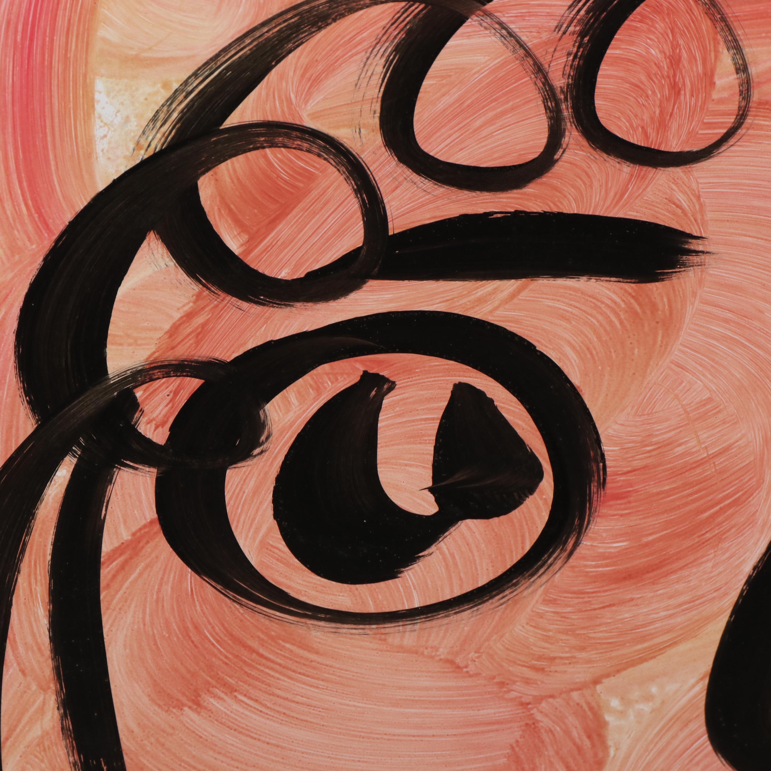 Peter Keil Abstract Acrylic Portrait Painting, Late 20th Century