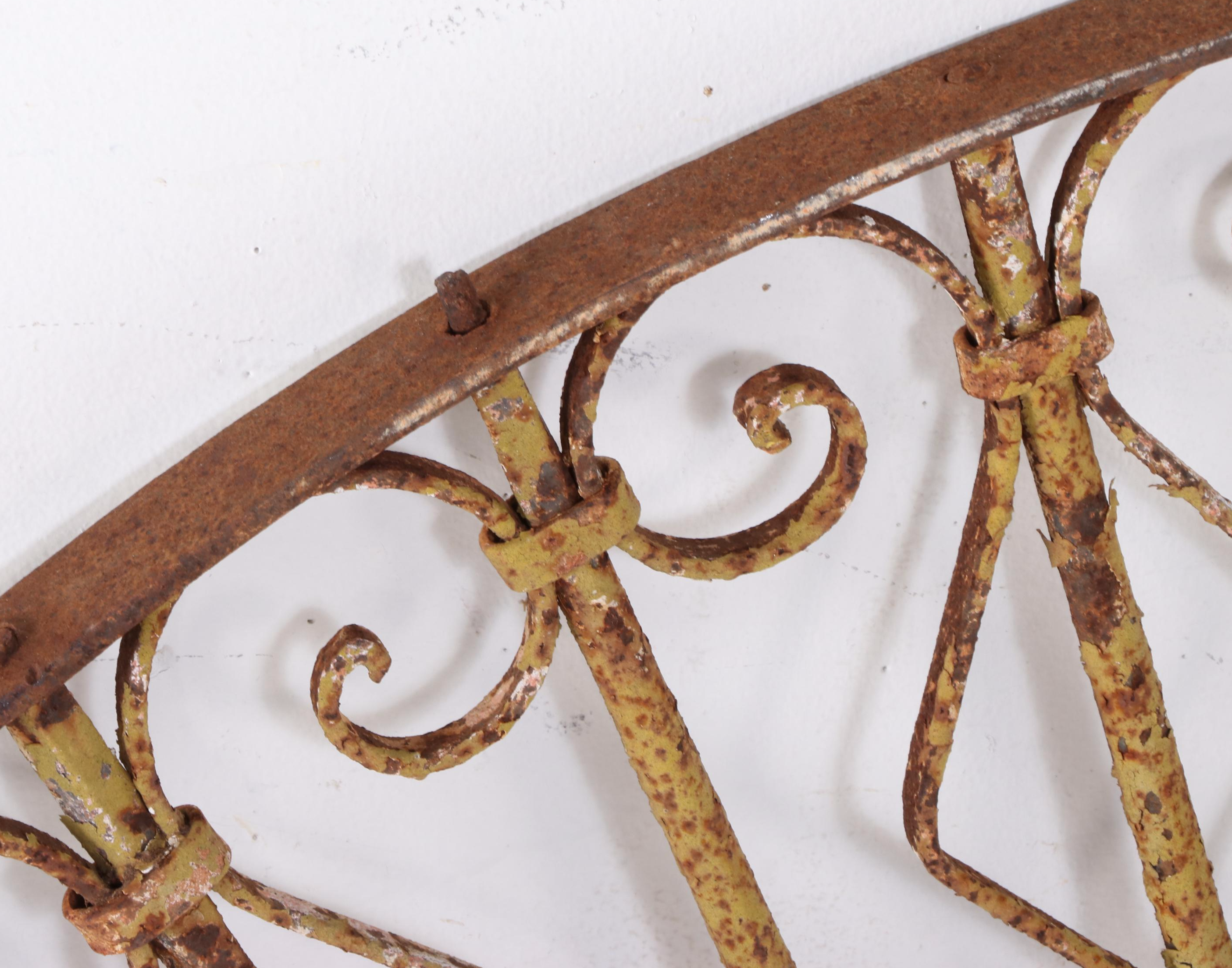 Late Victorian Hand-Forged Wrought Iron Transom Window Screen