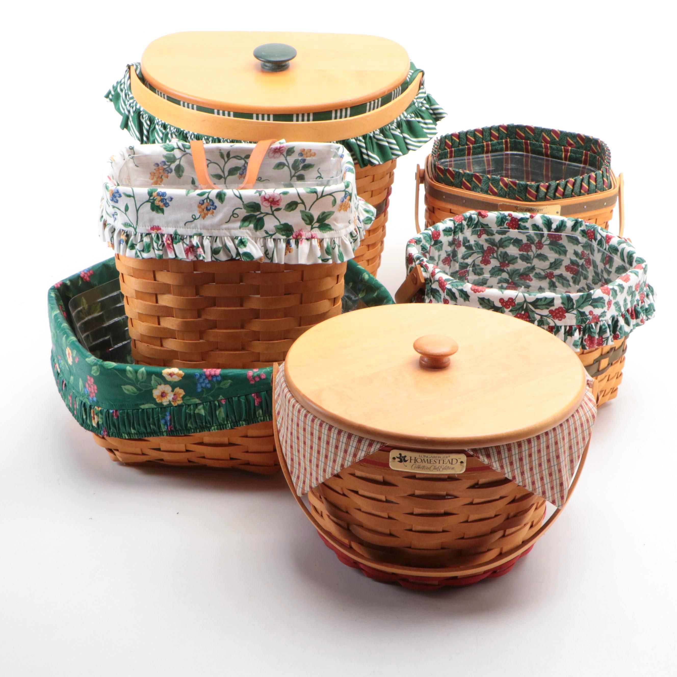 Longaberger "Homestead" and Other Handwoven Maple Baskets