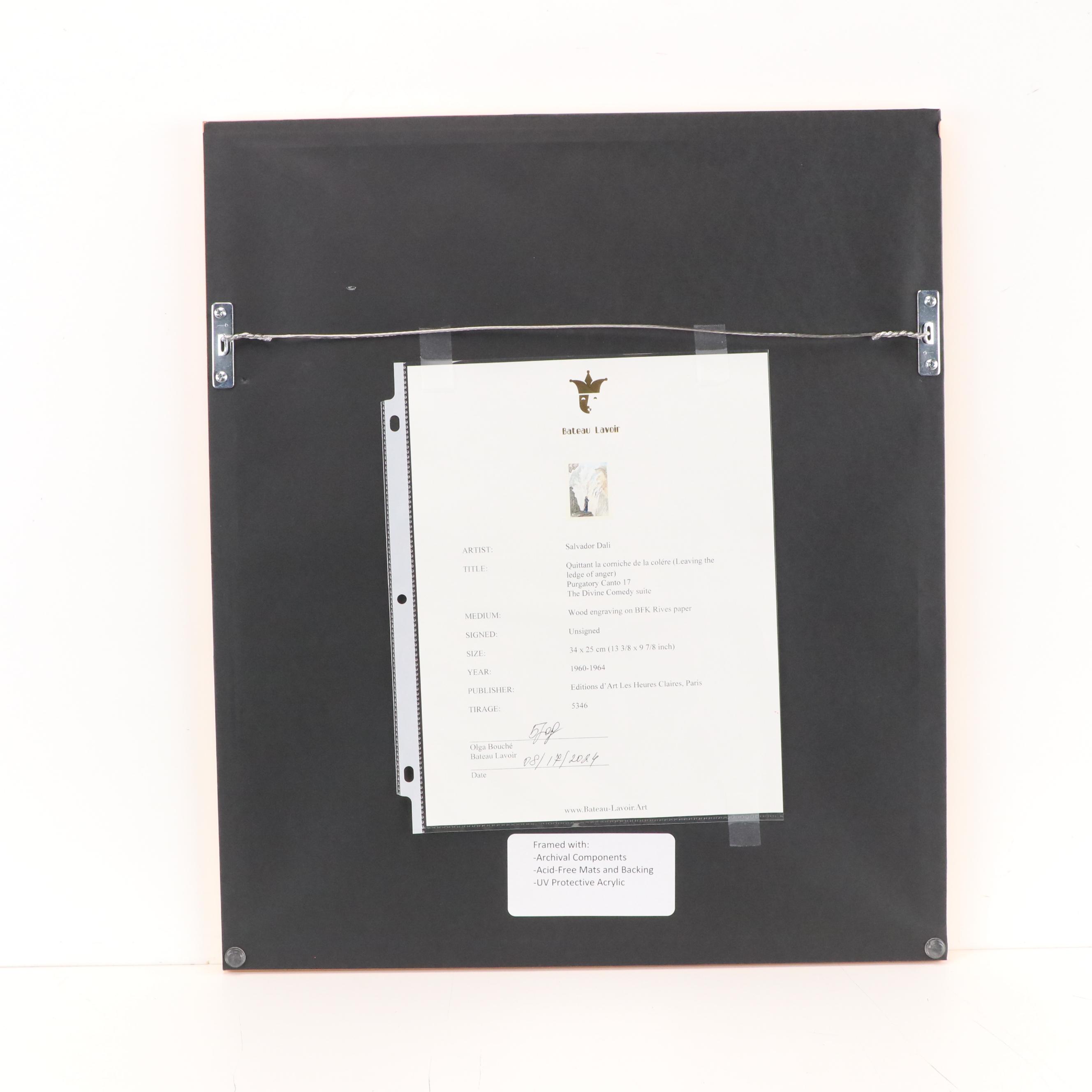 Salvador Dalí Wood Engraving "La Beauté des Sculptures"