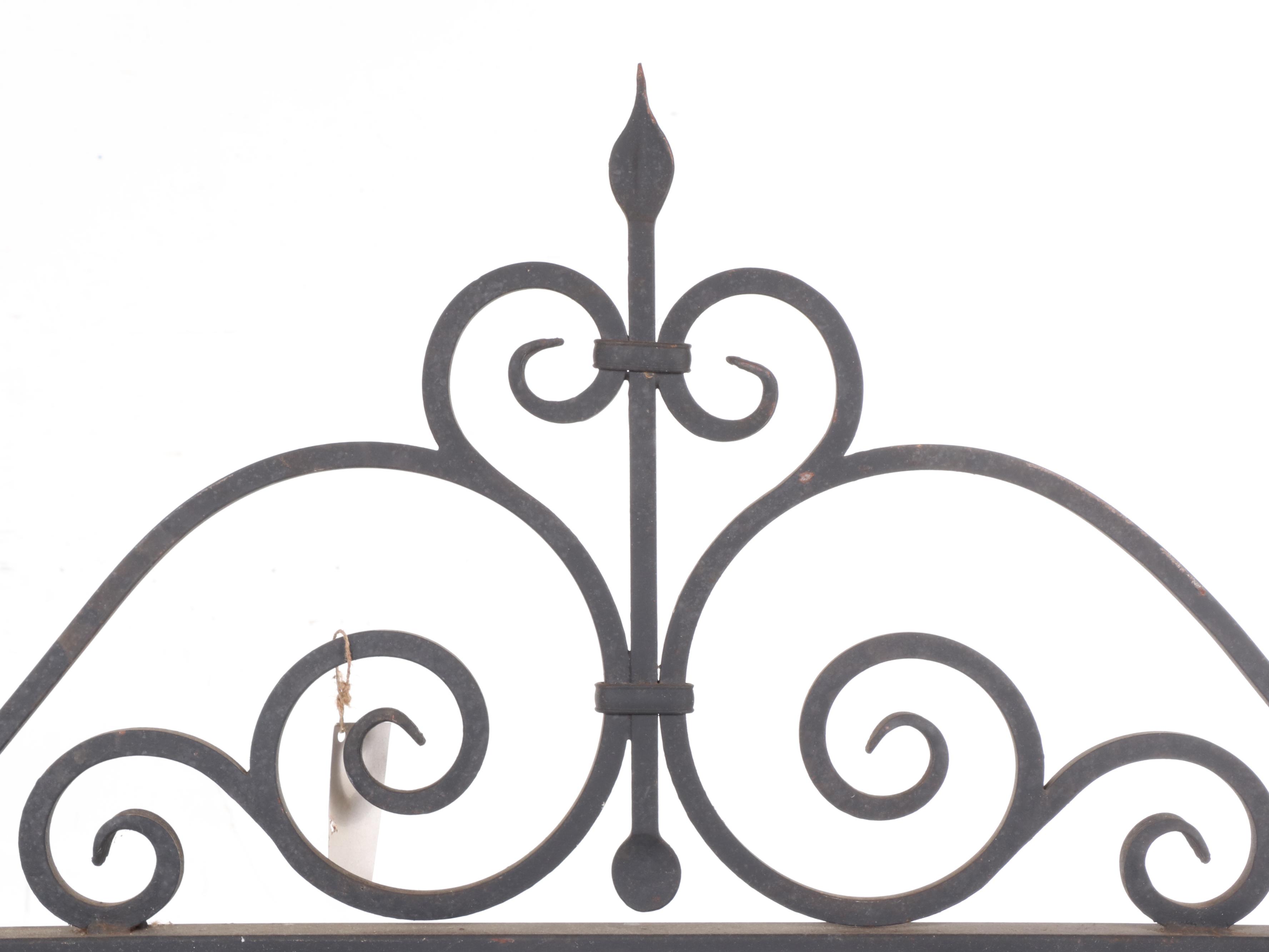 Hand-Crafted Cast Iron and Steel Garden Gate with Posts, Late 20th/Early 21st C.