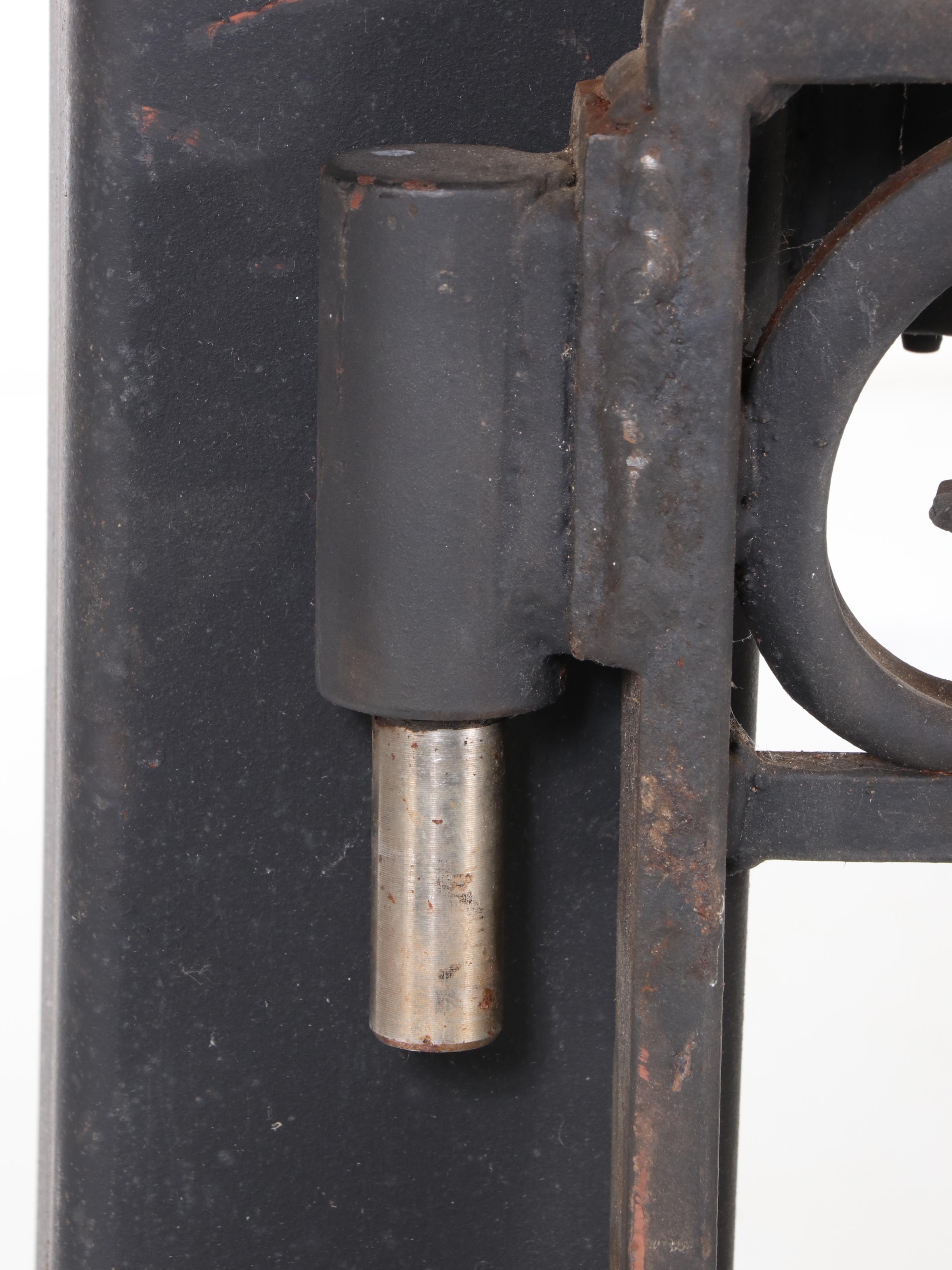 Hand-Crafted Cast Iron and Steel Garden Gate with Posts, Late 20th/Early 21st C.