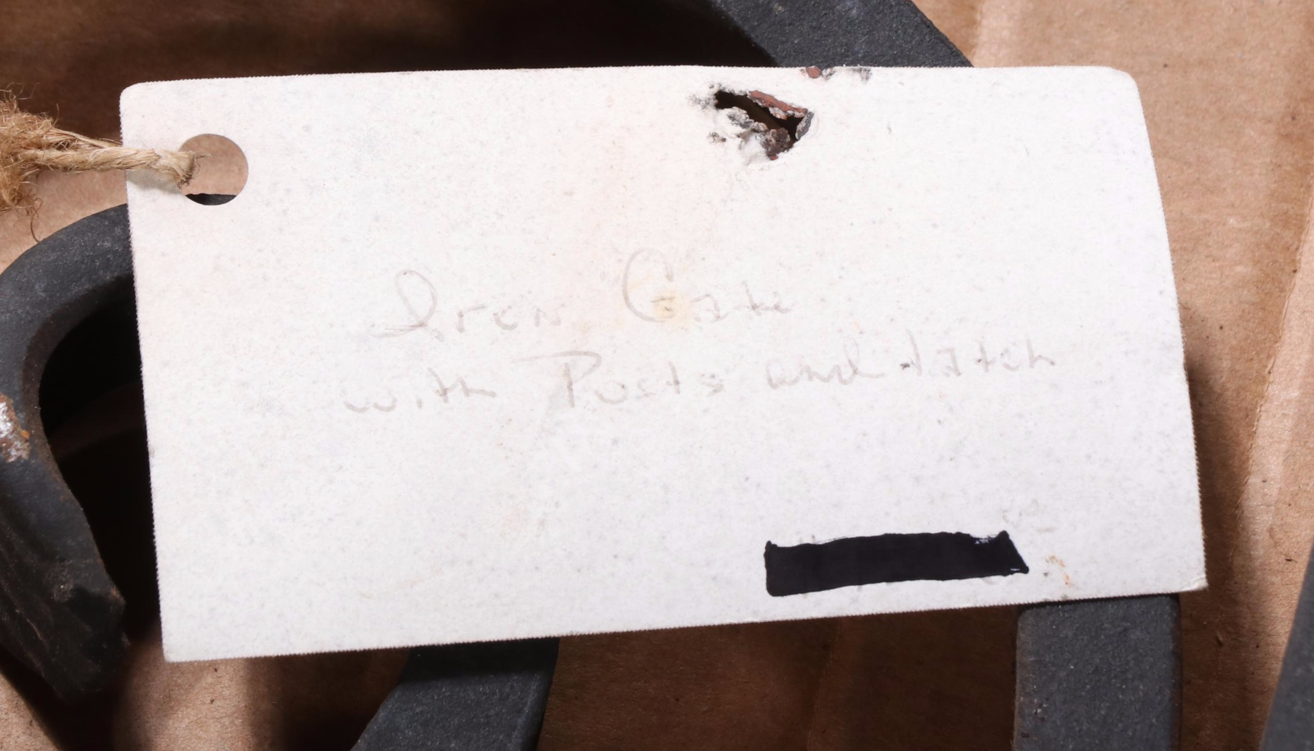 Hand-Crafted Cast Iron and Steel Garden Gate with Posts, Late 20th/Early 21st C.