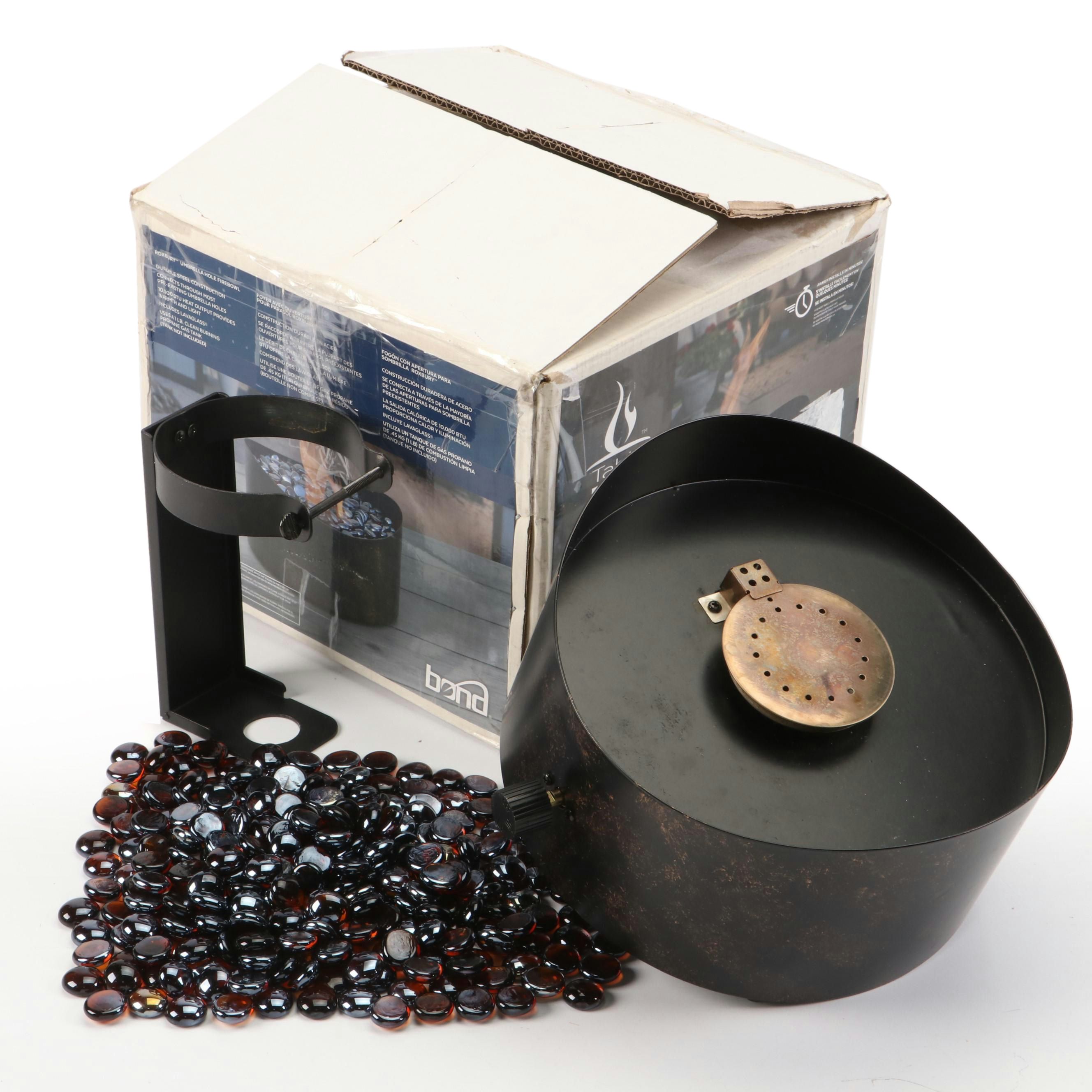 Bond Manufacturing Co. Roxbury Umbrella Hole Metal Fire Table